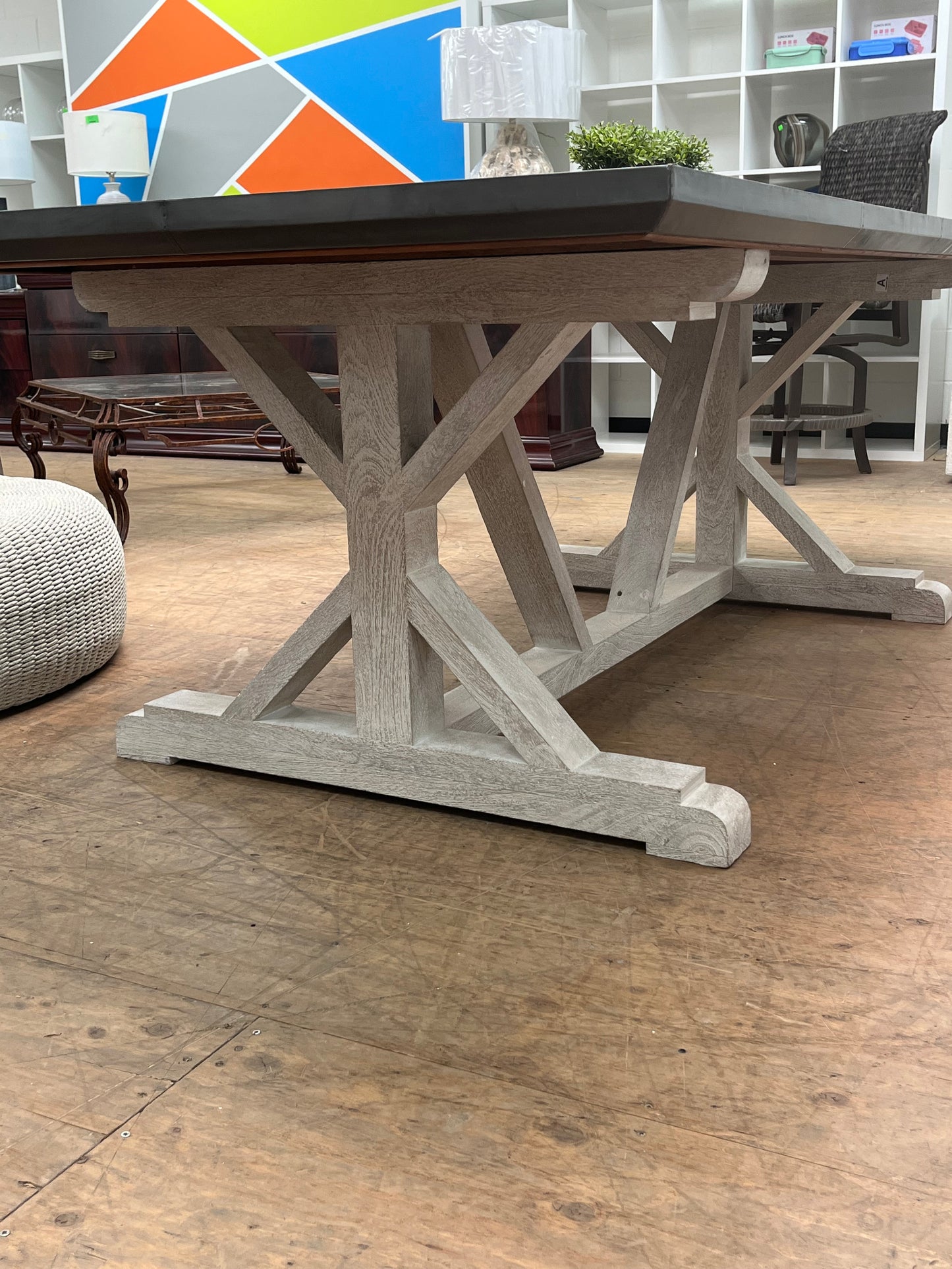 Farmhouse Style Metal 60" Dining Table