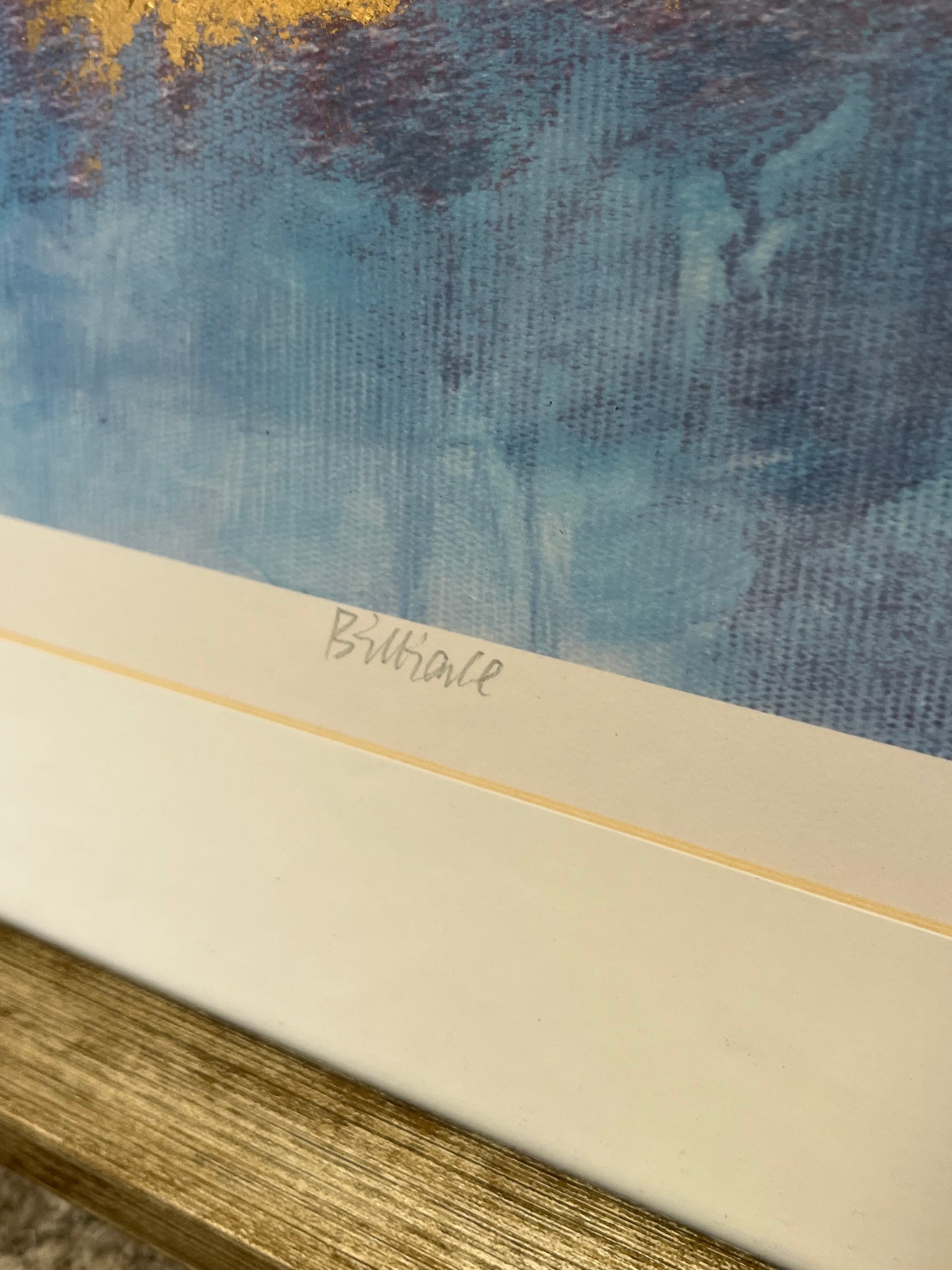 Artist Signed Abstract Dusted Brushstroke Landscape Artwork