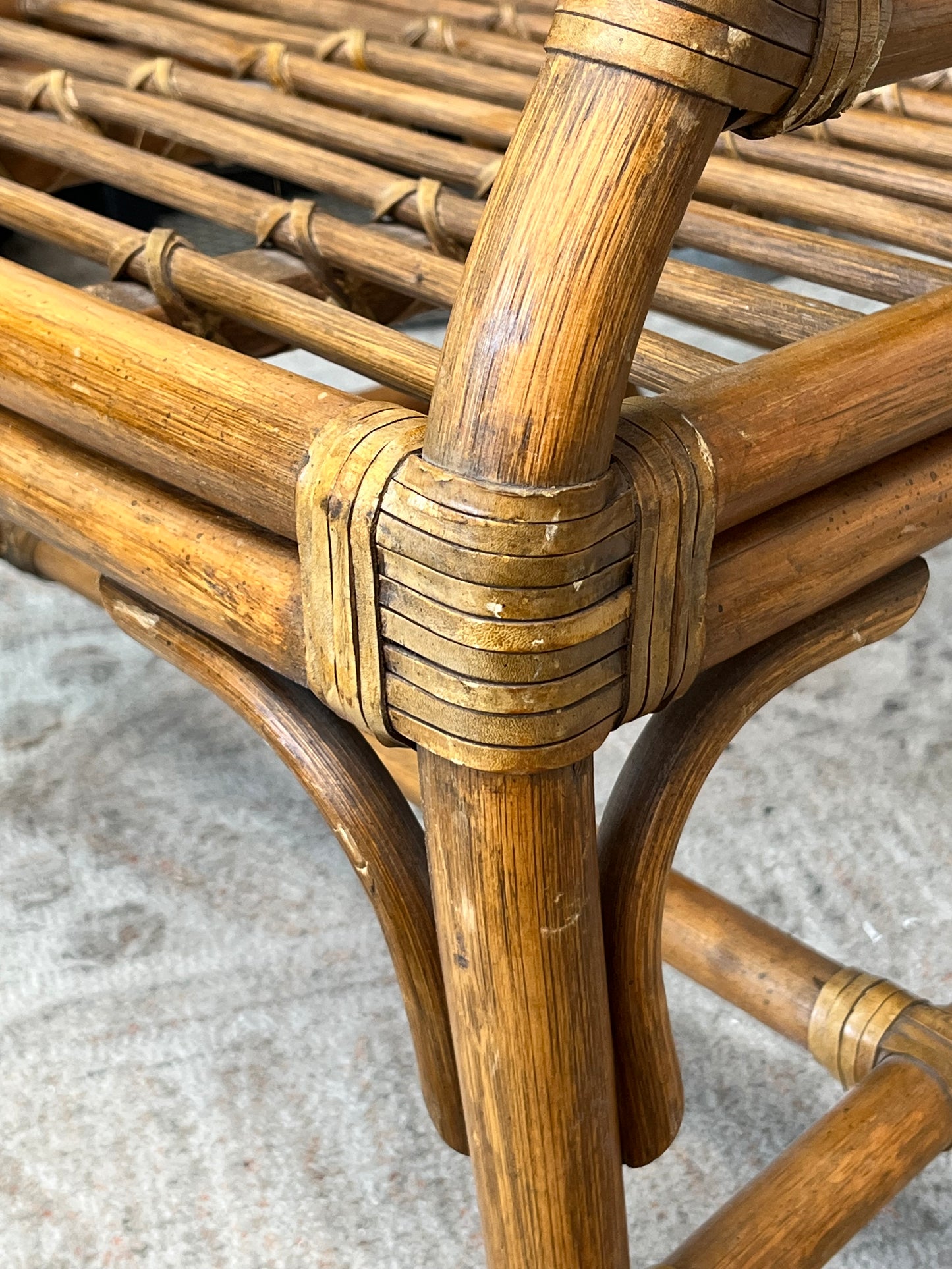 McGuire-Style Rattan Target Back Club Chair