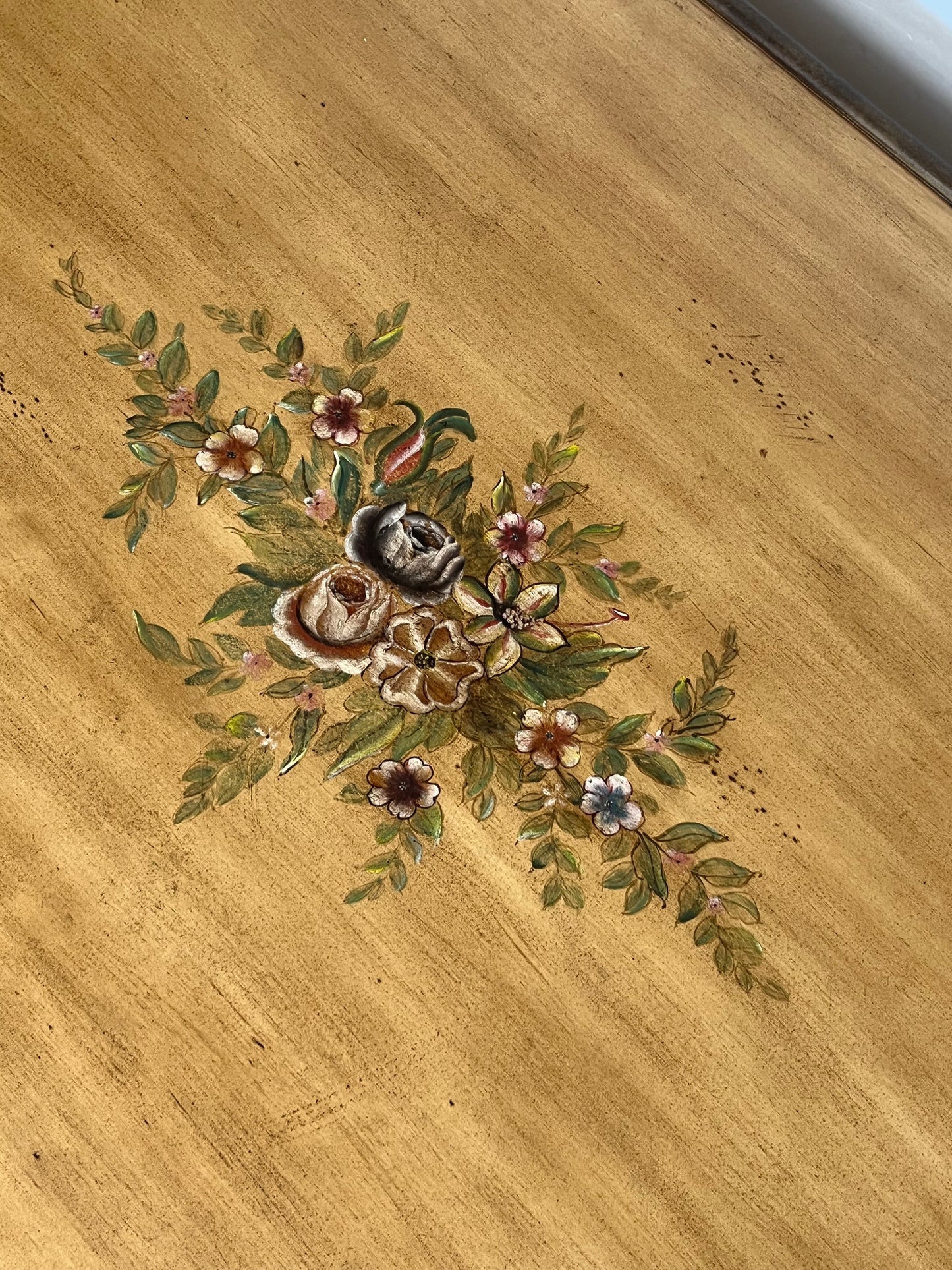 Antique Style Floral Pattern Writing Desk