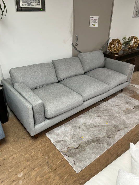 Benchmade Modern Traditional Grey Linen Couch