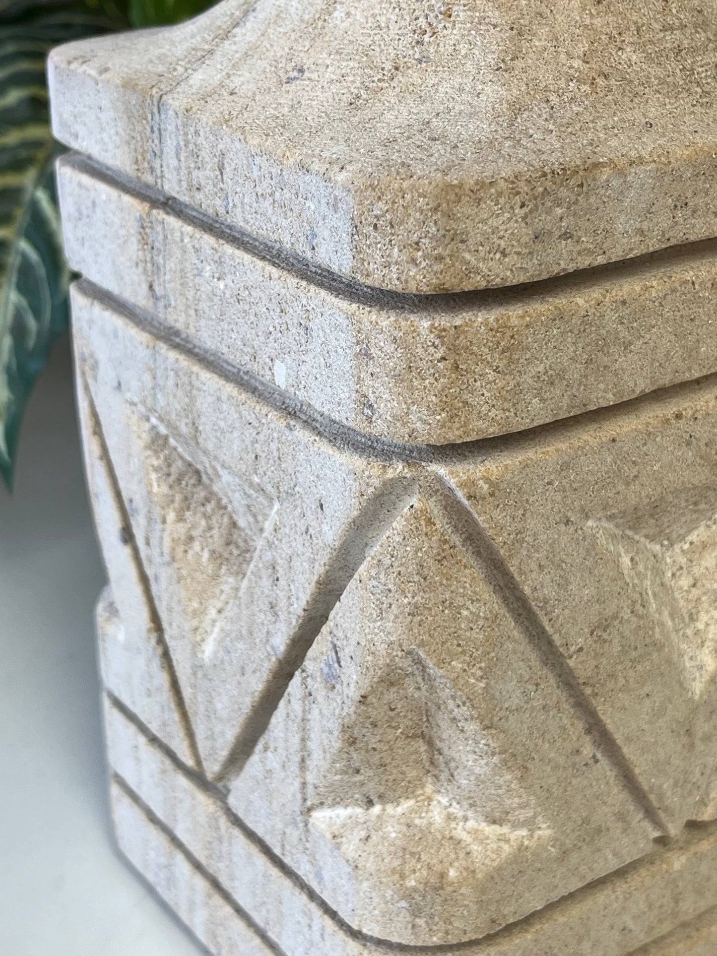Etched Sandstone Stone 12" Sculpture
