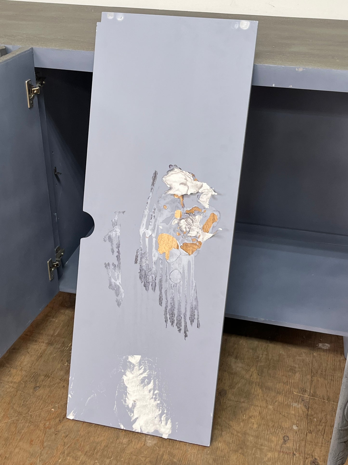 Artisan Style Wooden Grey Credenza