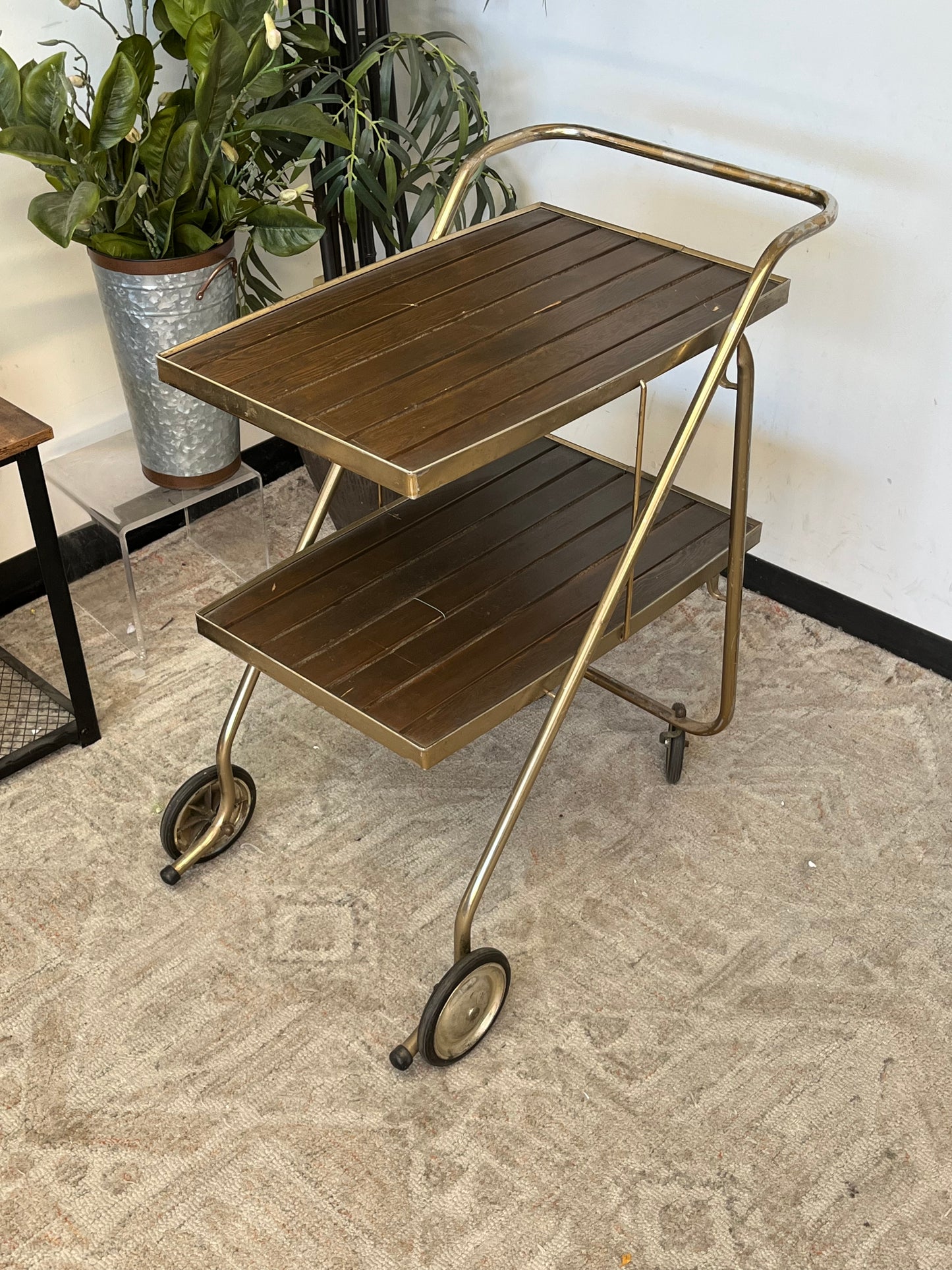 Vintage Metal Bar Cart