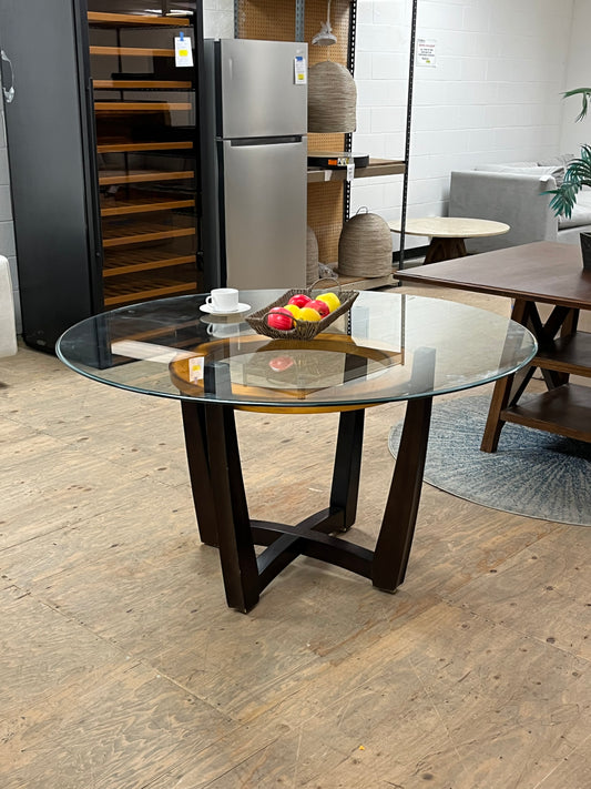 Modern Glass Top Round Dining Table