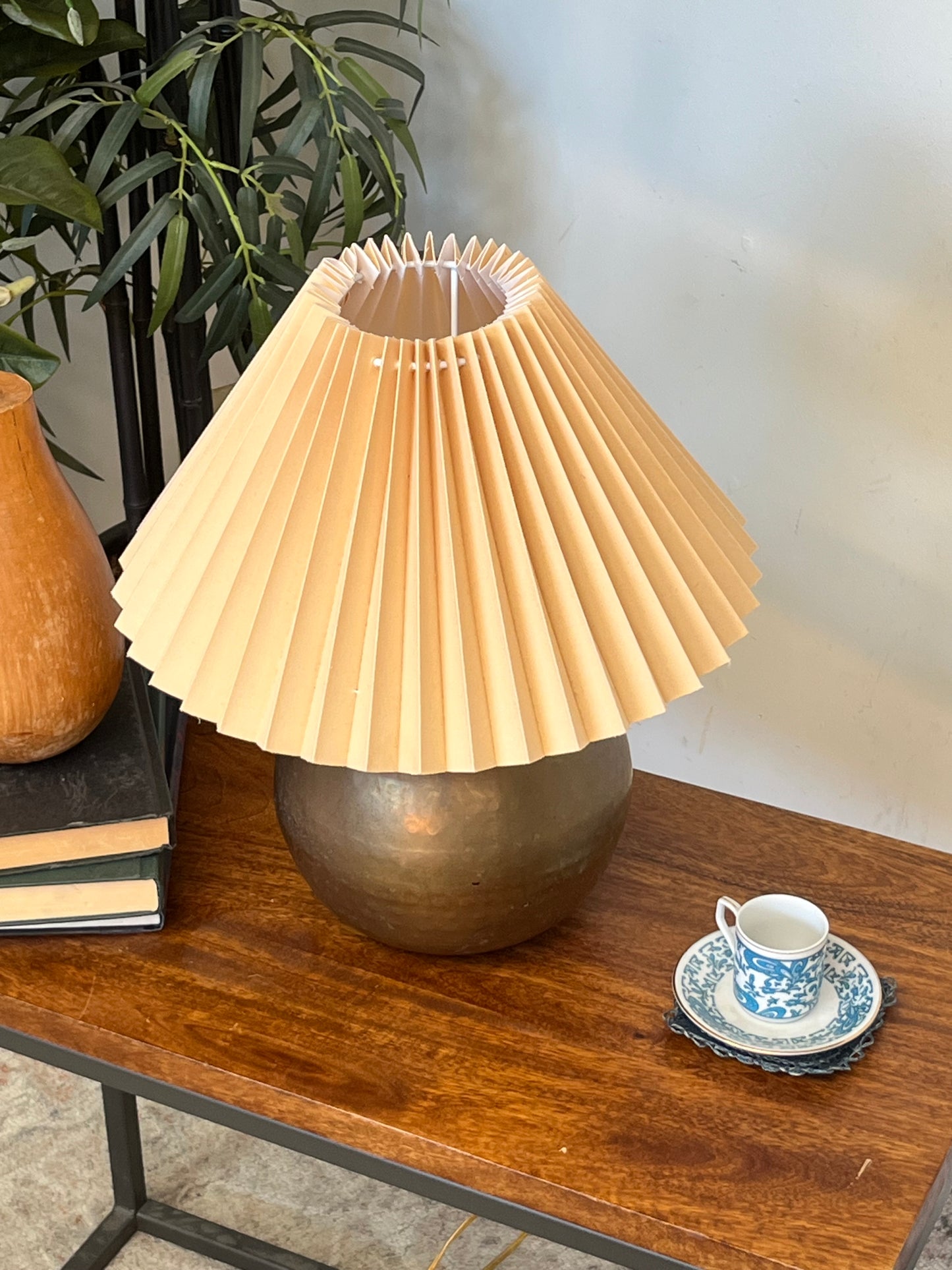 Brass Tone Orb Table Lamp