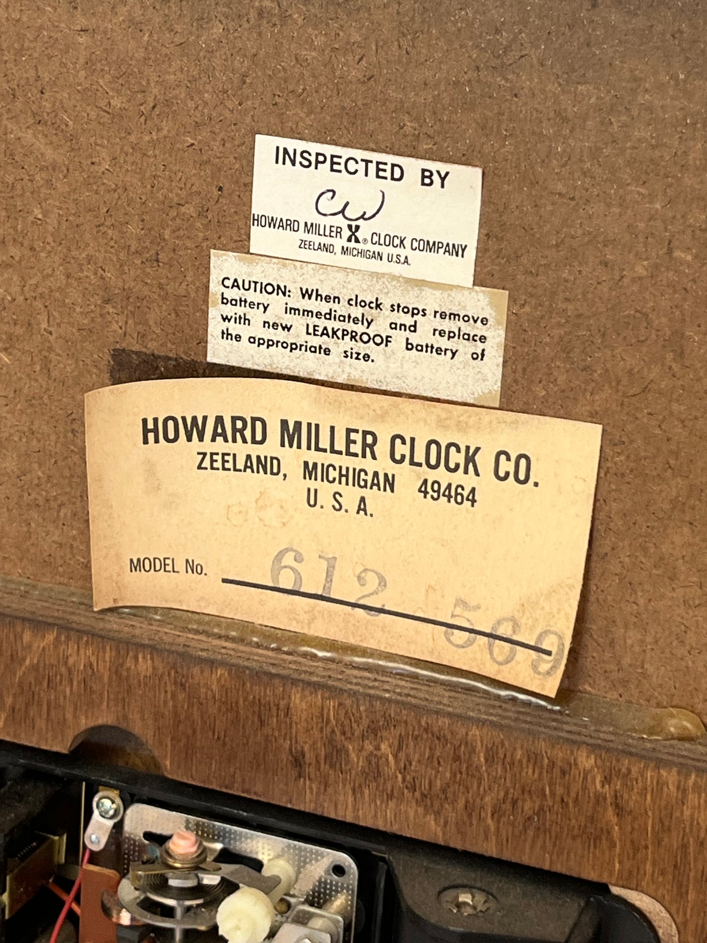 Vintage Howard Miller Octagon Wall Clock