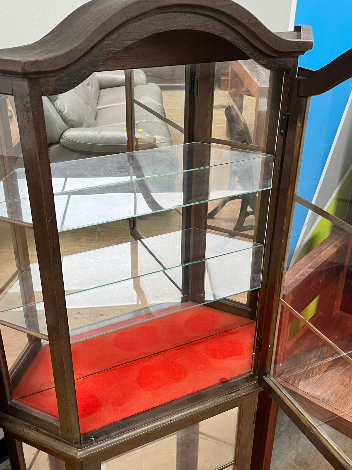 Antique Style China Cabinet - Legs Removed