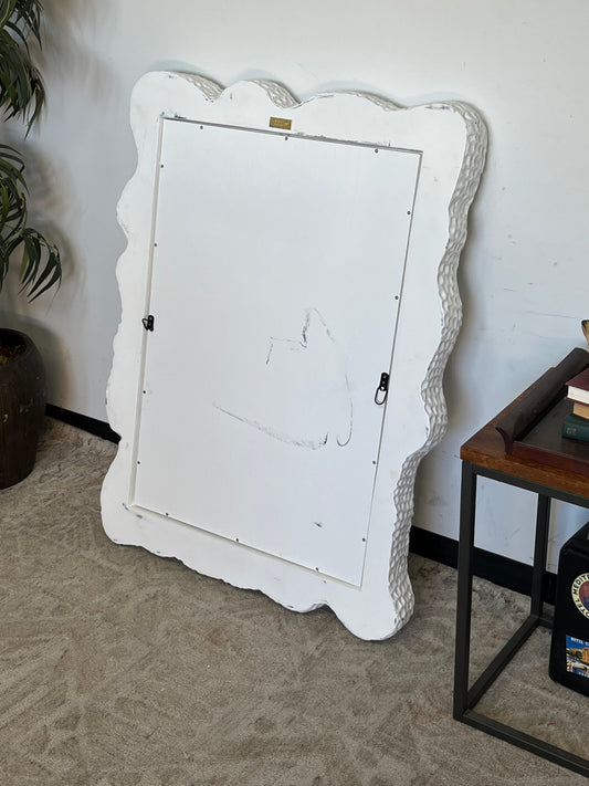 Modern White Plaster Wall Mirror