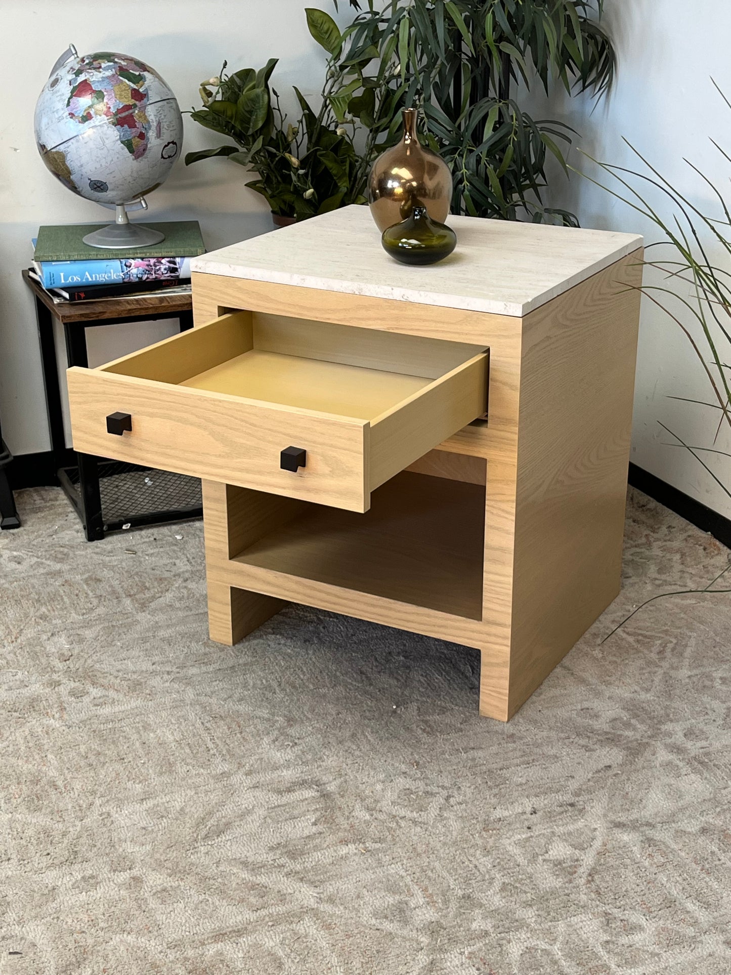 KREISS Stone Top Single Drawer Nightstand
