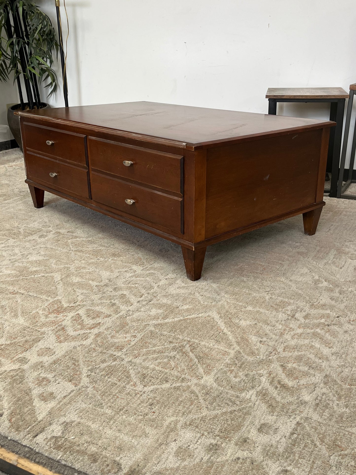 Ethan Allen Style Coffee Table With 2-Drawers