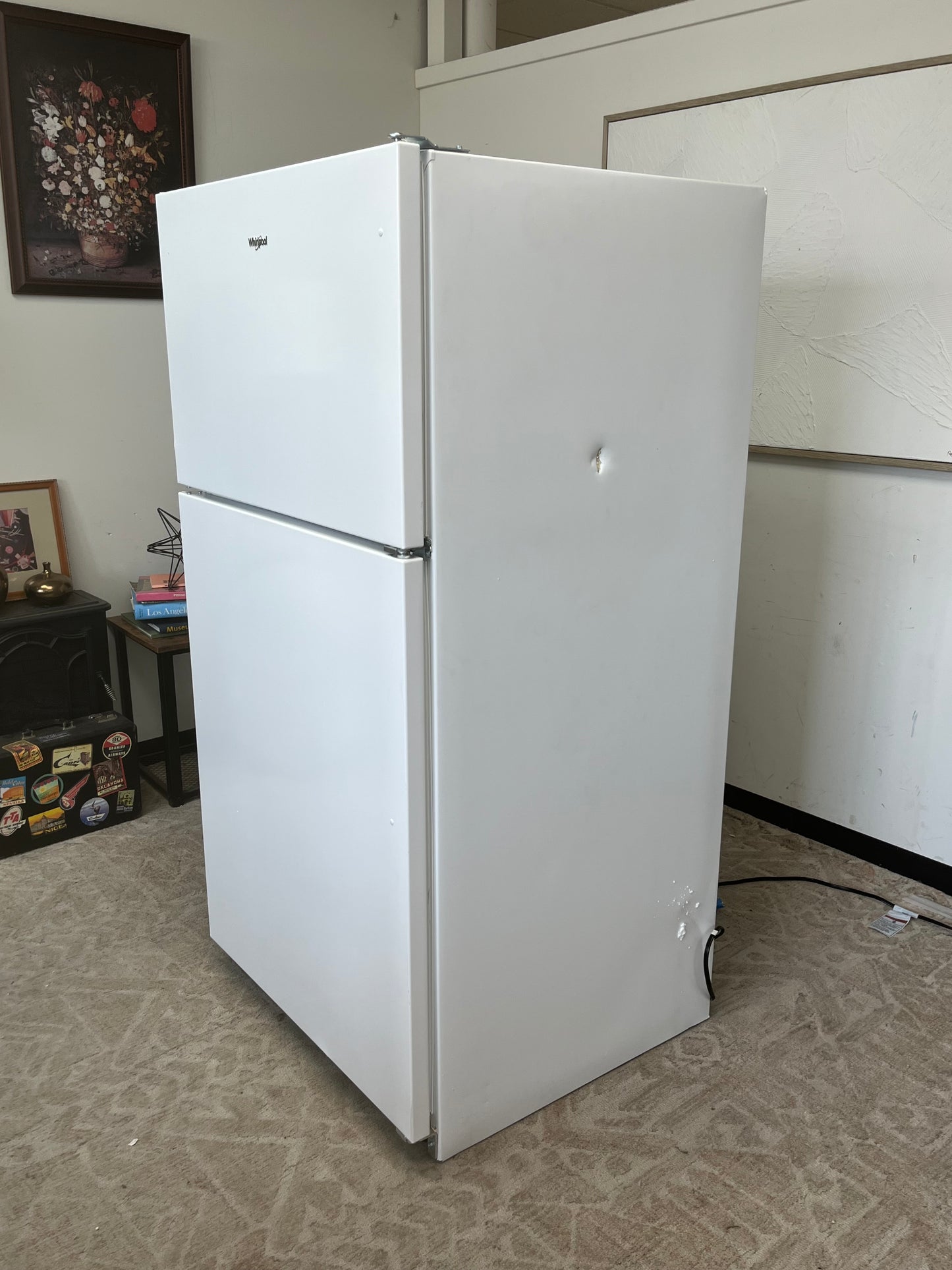 Whirlpool 20 Cu.ft White Top Freezer Refrigerator - Dented