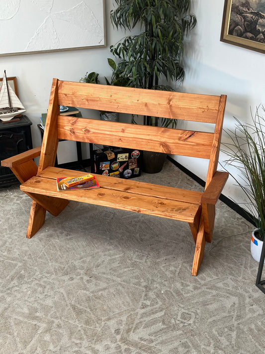 Farmhouse Style Wooden Bench