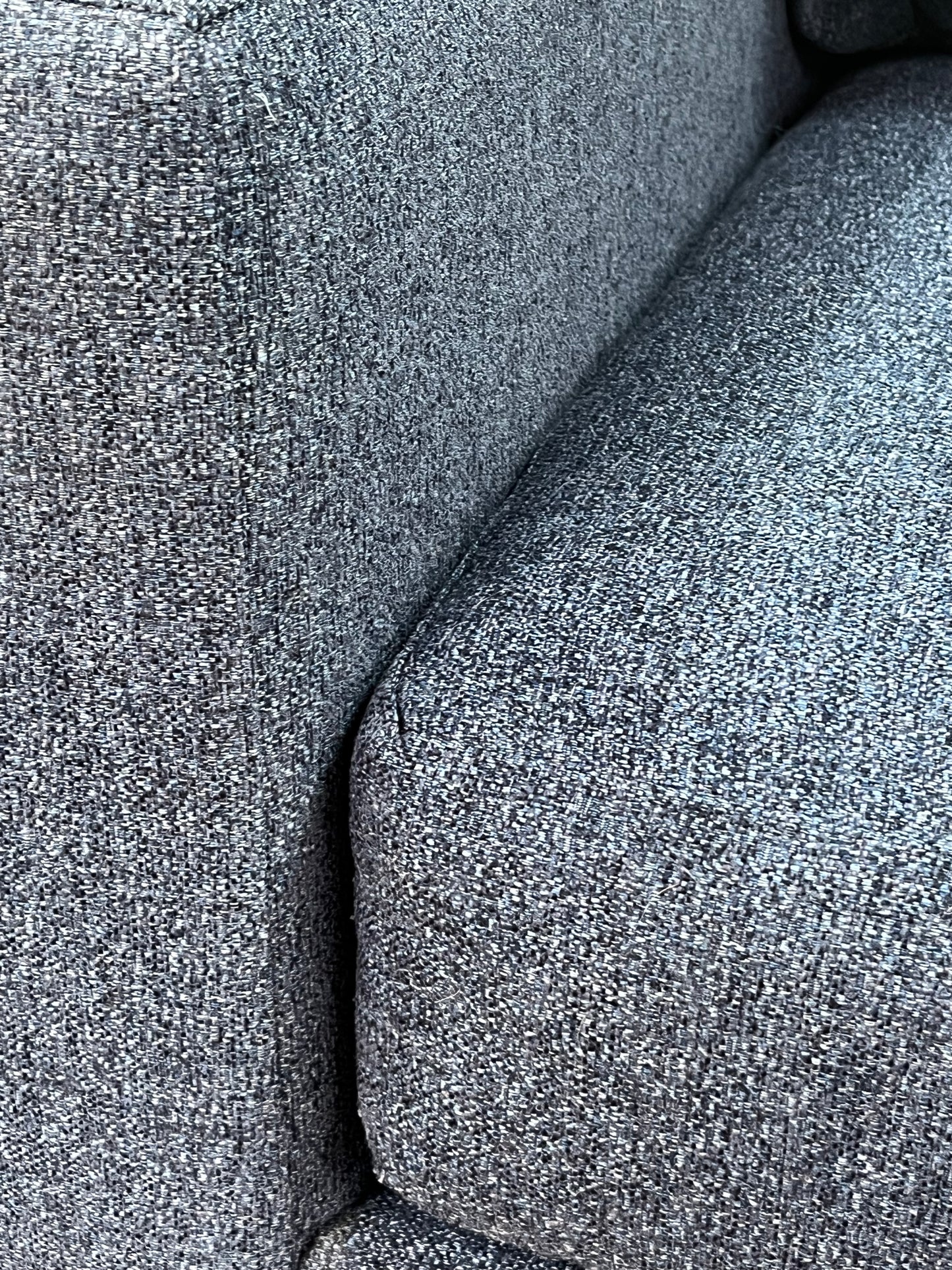 West Elm Dark Blue Linen Couch
