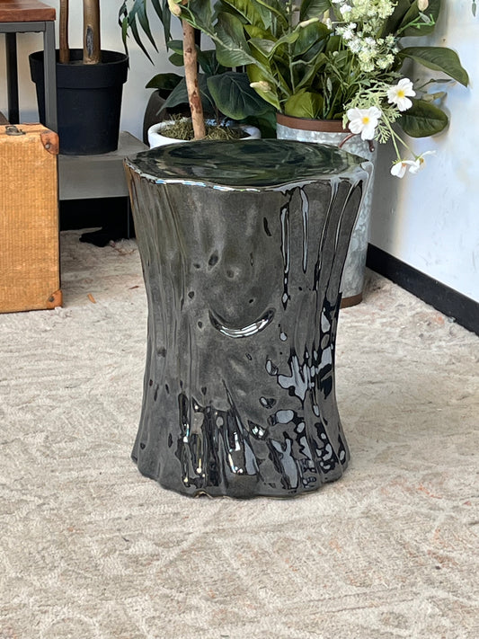 Ceramic Tree Stump Style Stool