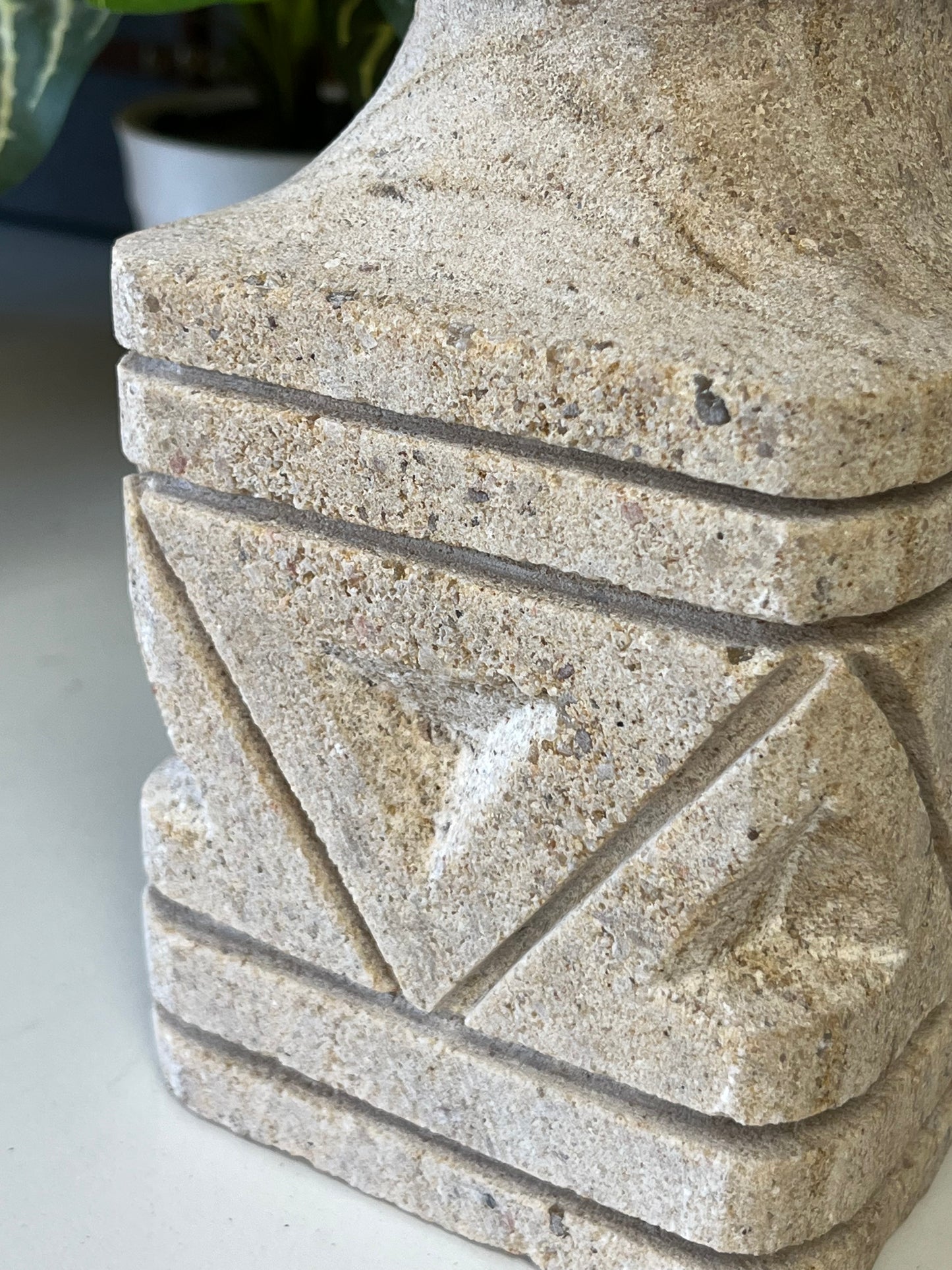 Etched Sandstone Stone 8.5" Sculpture