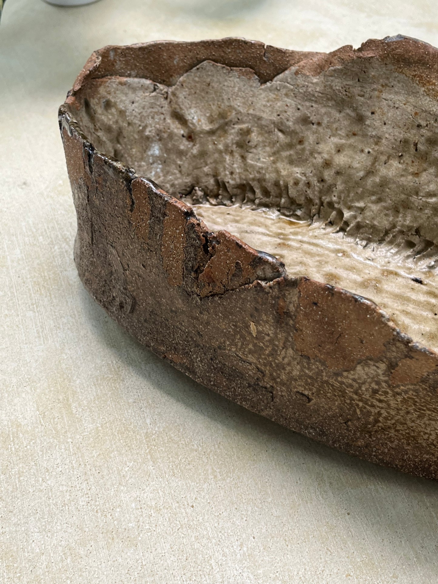 Pottery 20" Crescent Bowl