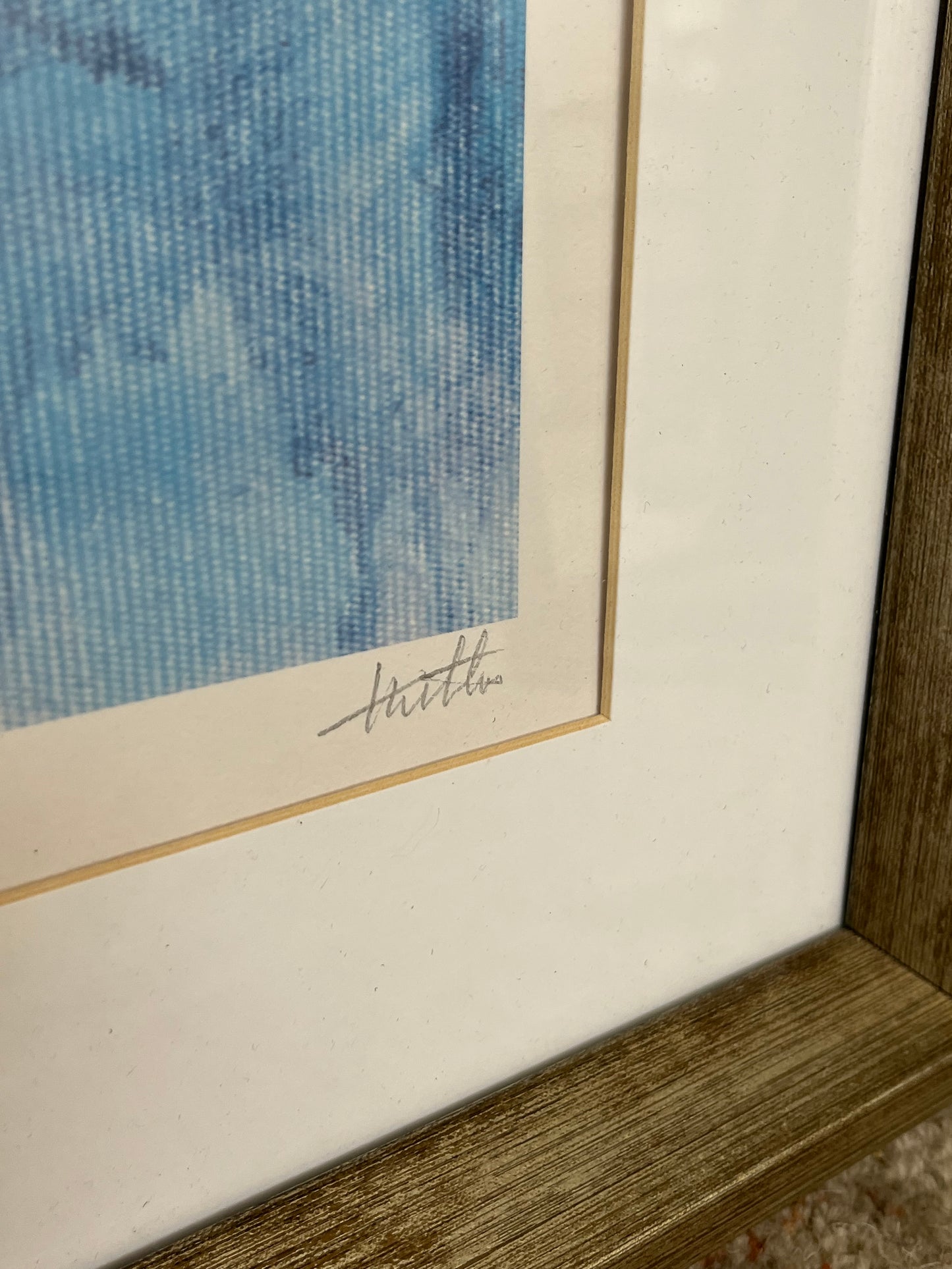 Artist Signed Abstract Dusted Brushstroke Landscape Artwork