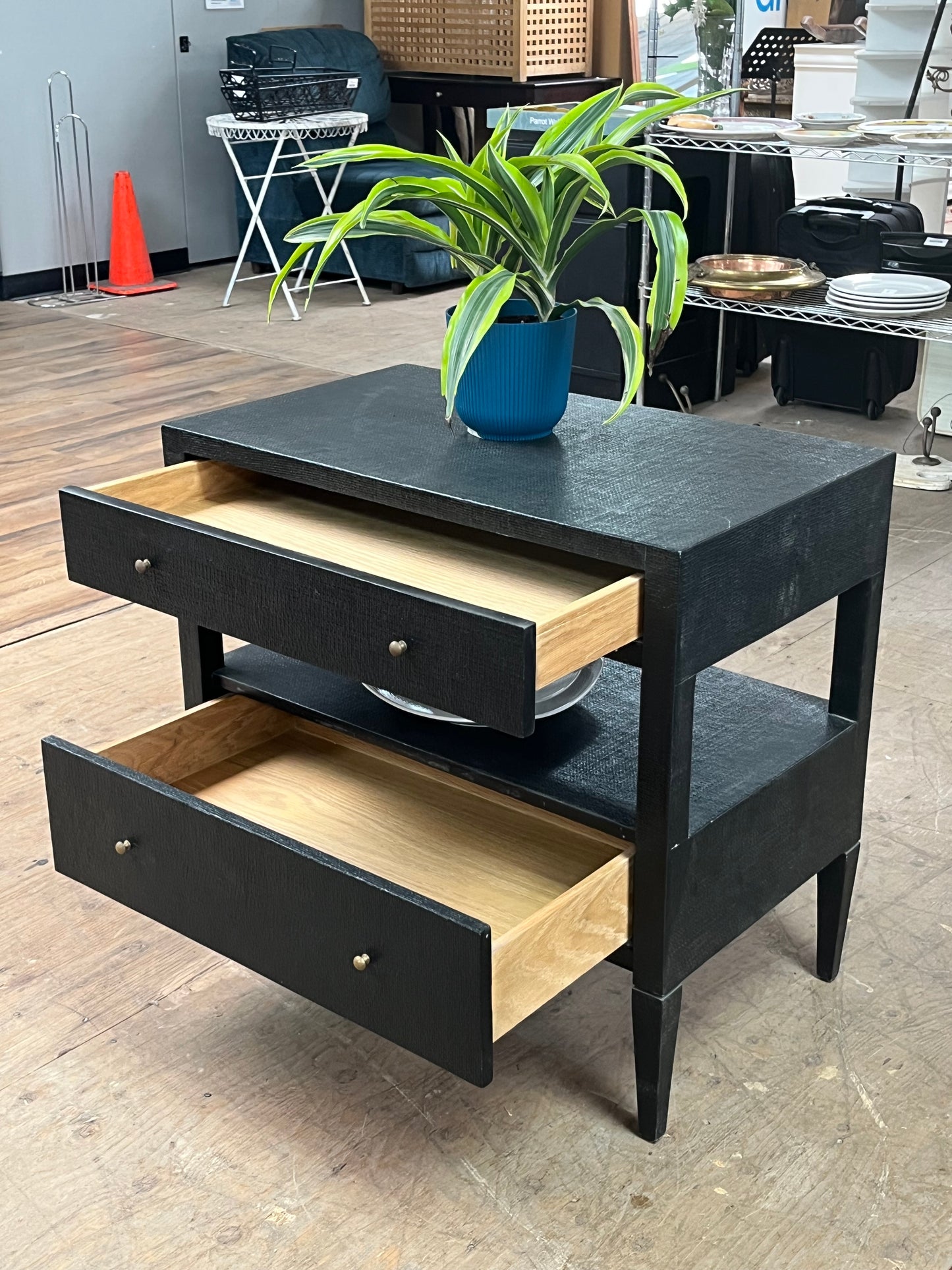 Purple Double Drawer Nightstand