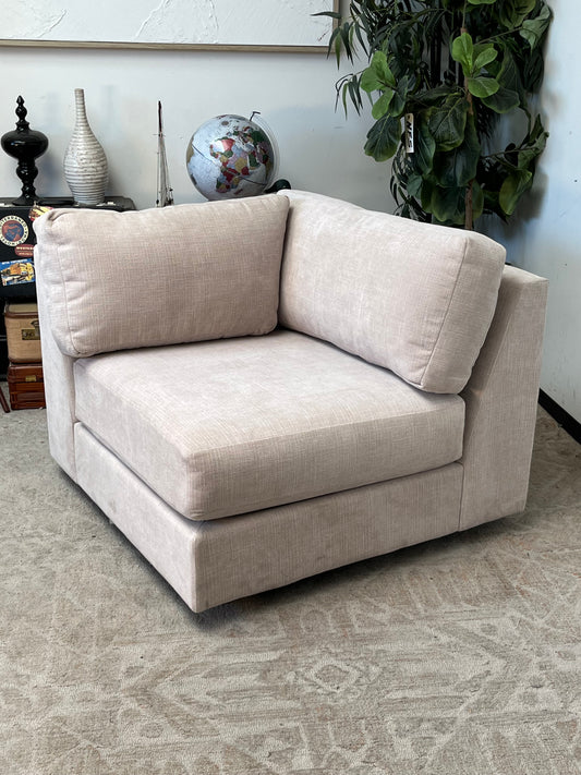 Modern Beige Linen Corner Seat
