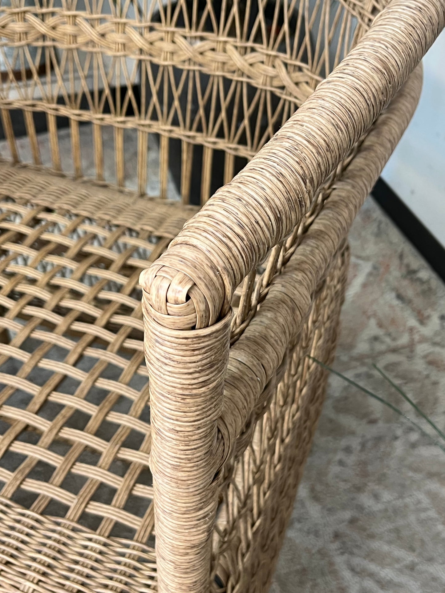 Bohemian Oval Back Poly Rattan Chair Without Cushion