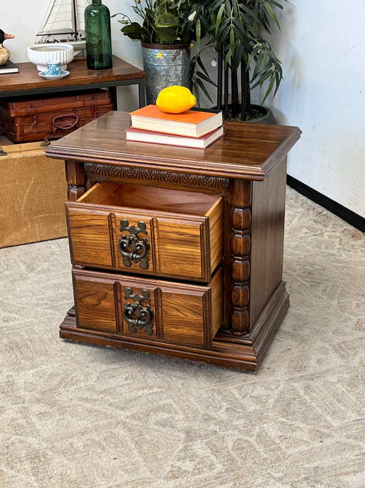Vintage Column-Style Nightstand
