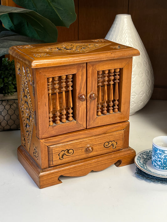Indonesian Style Hand Carved Jewellery Box