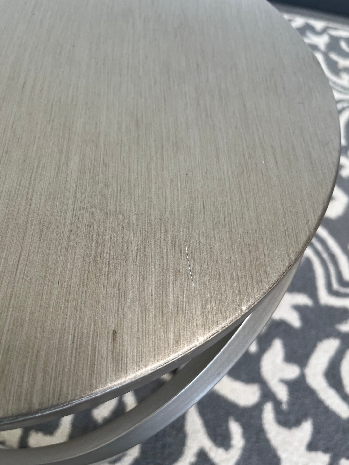 Silver Metal Accent Table