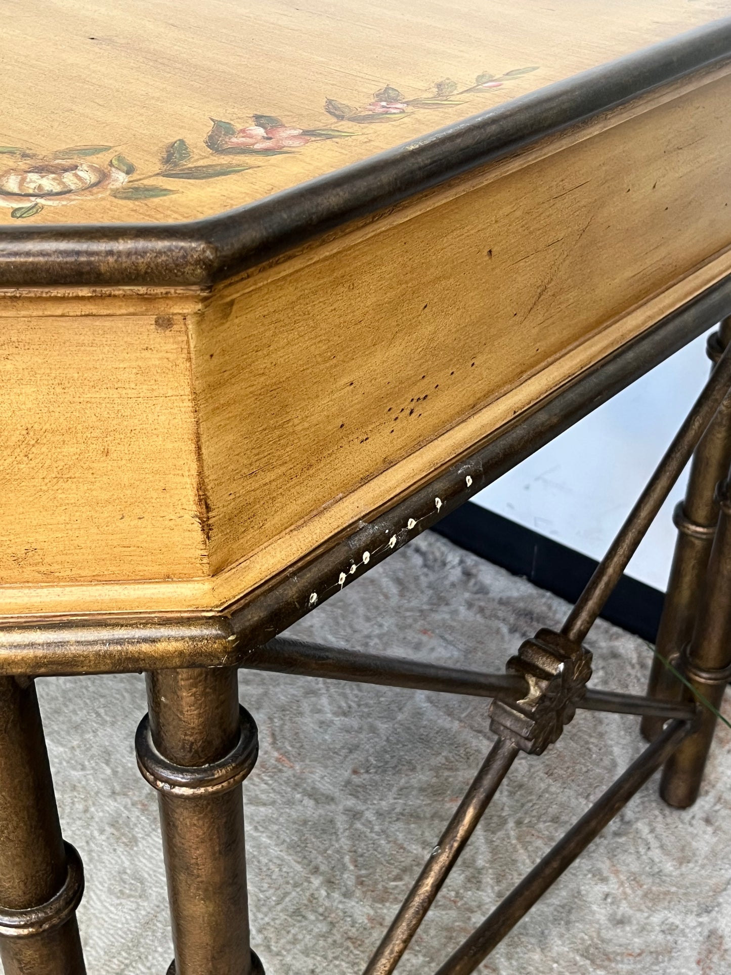 Antique Style Floral Pattern Writing Desk
