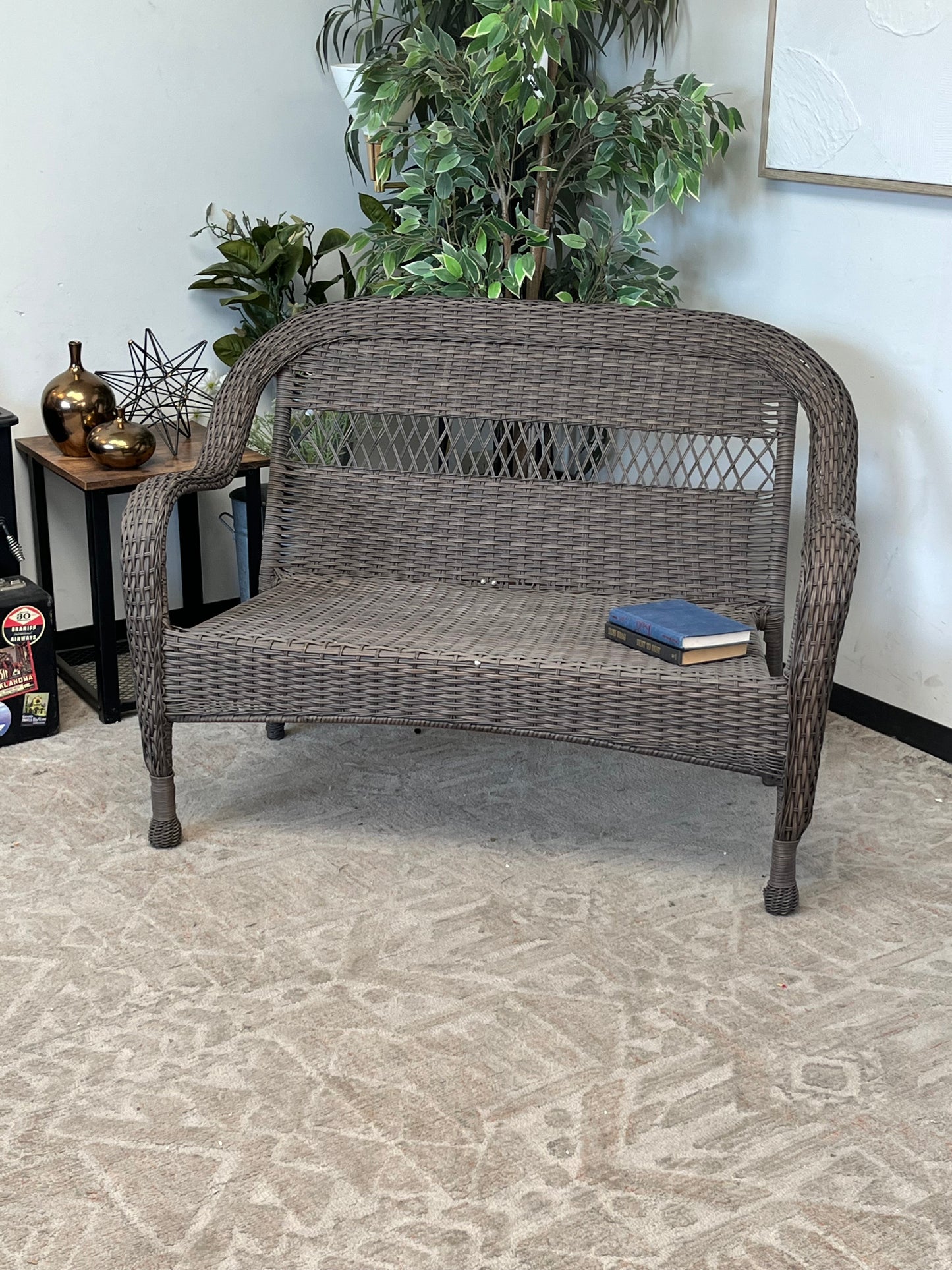 Hampton Bay Outdoor Poly Rattan Loveseat