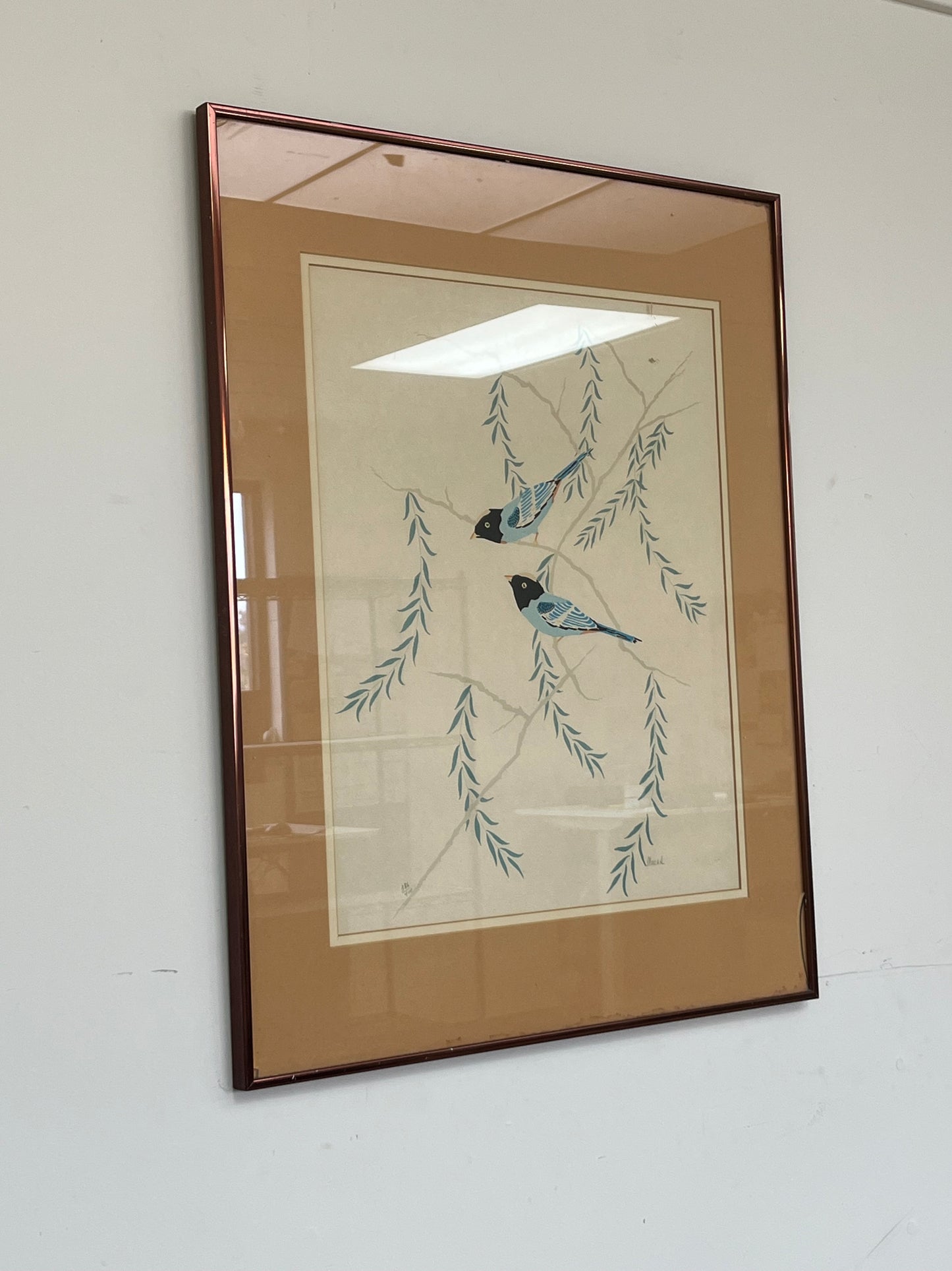 Bohemian Waxwings Artist Moran Framed Artwork