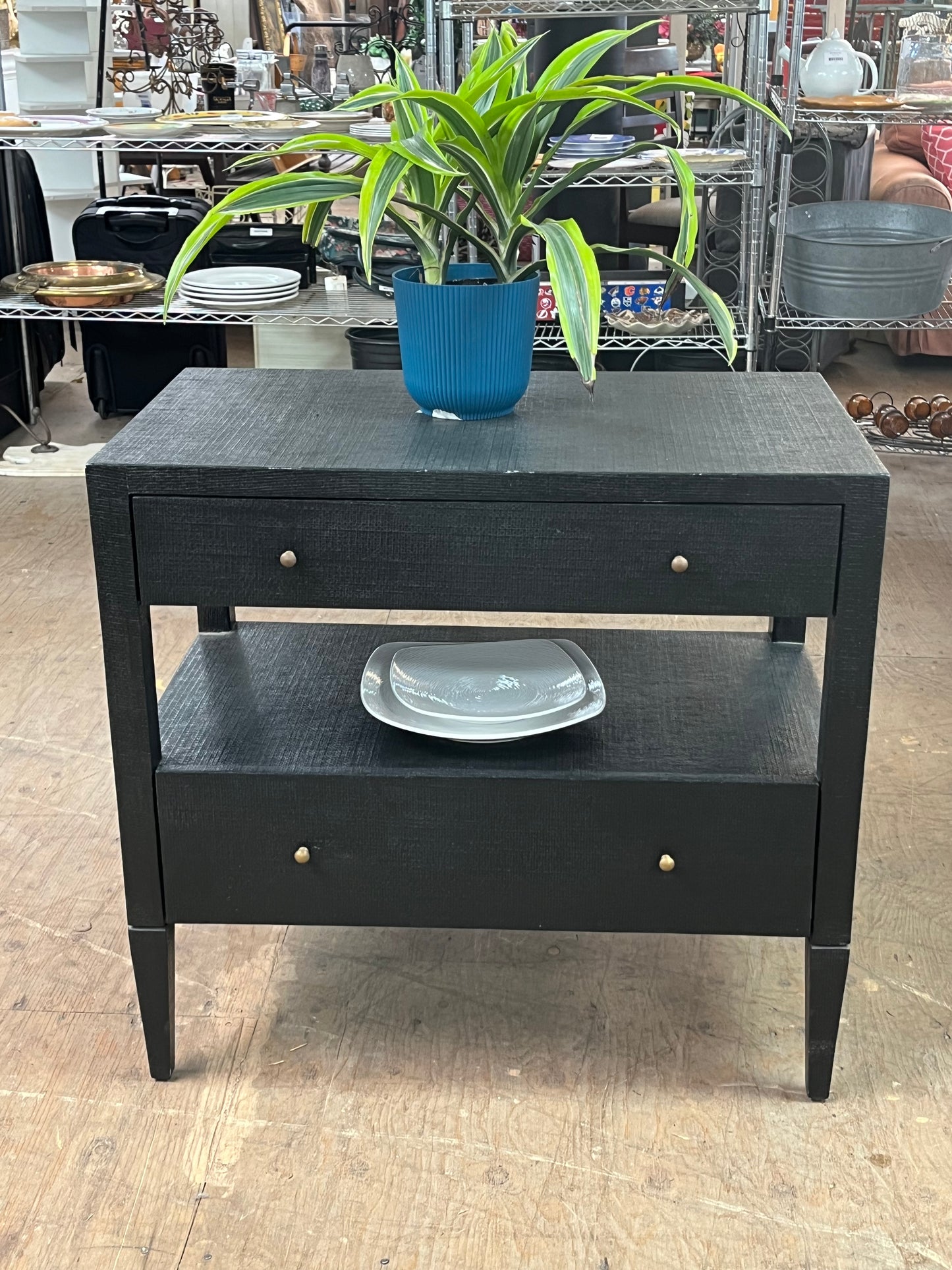 Purple Double Drawer Nightstand