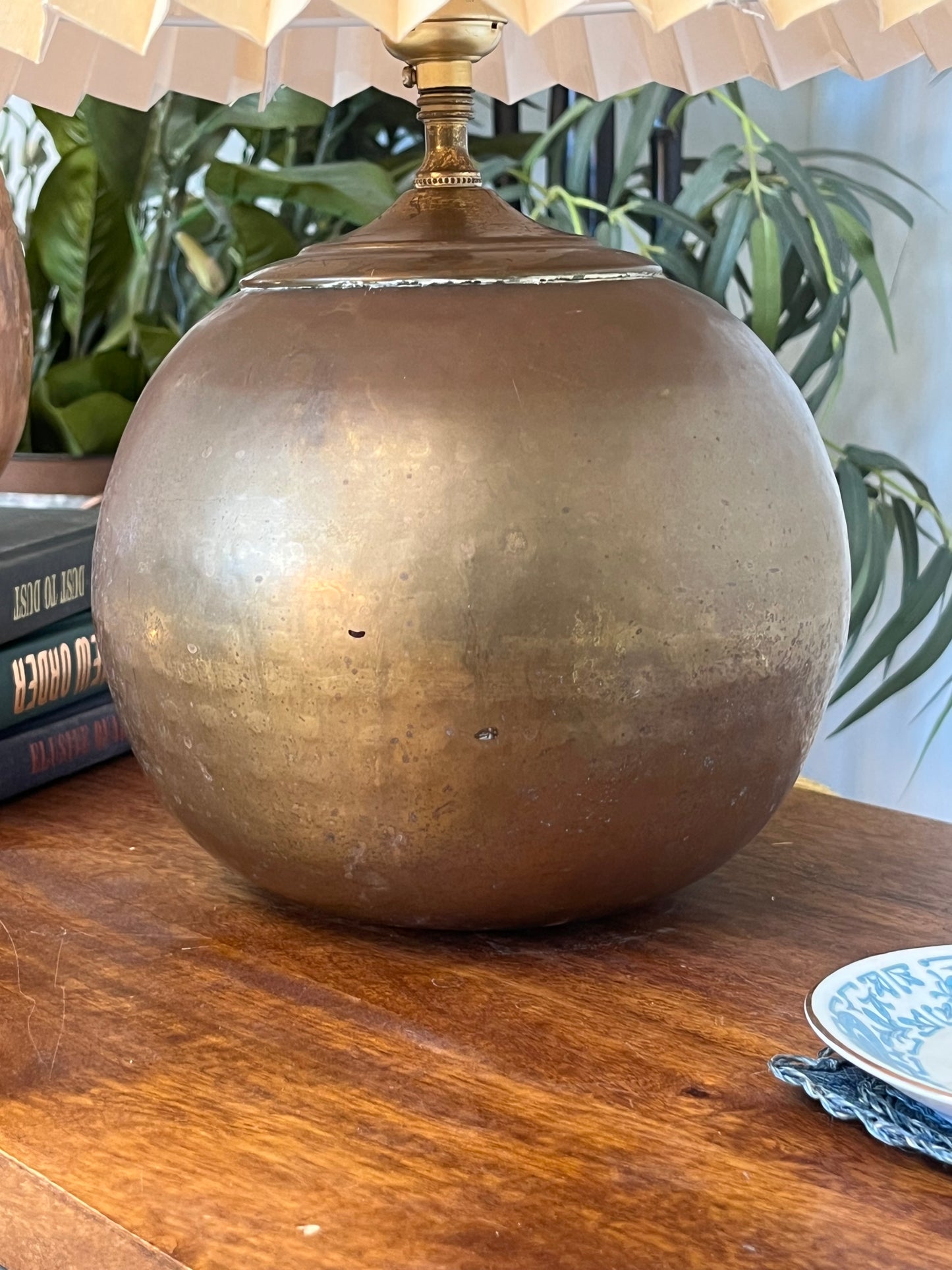 Brass Tone Orb Table Lamp
