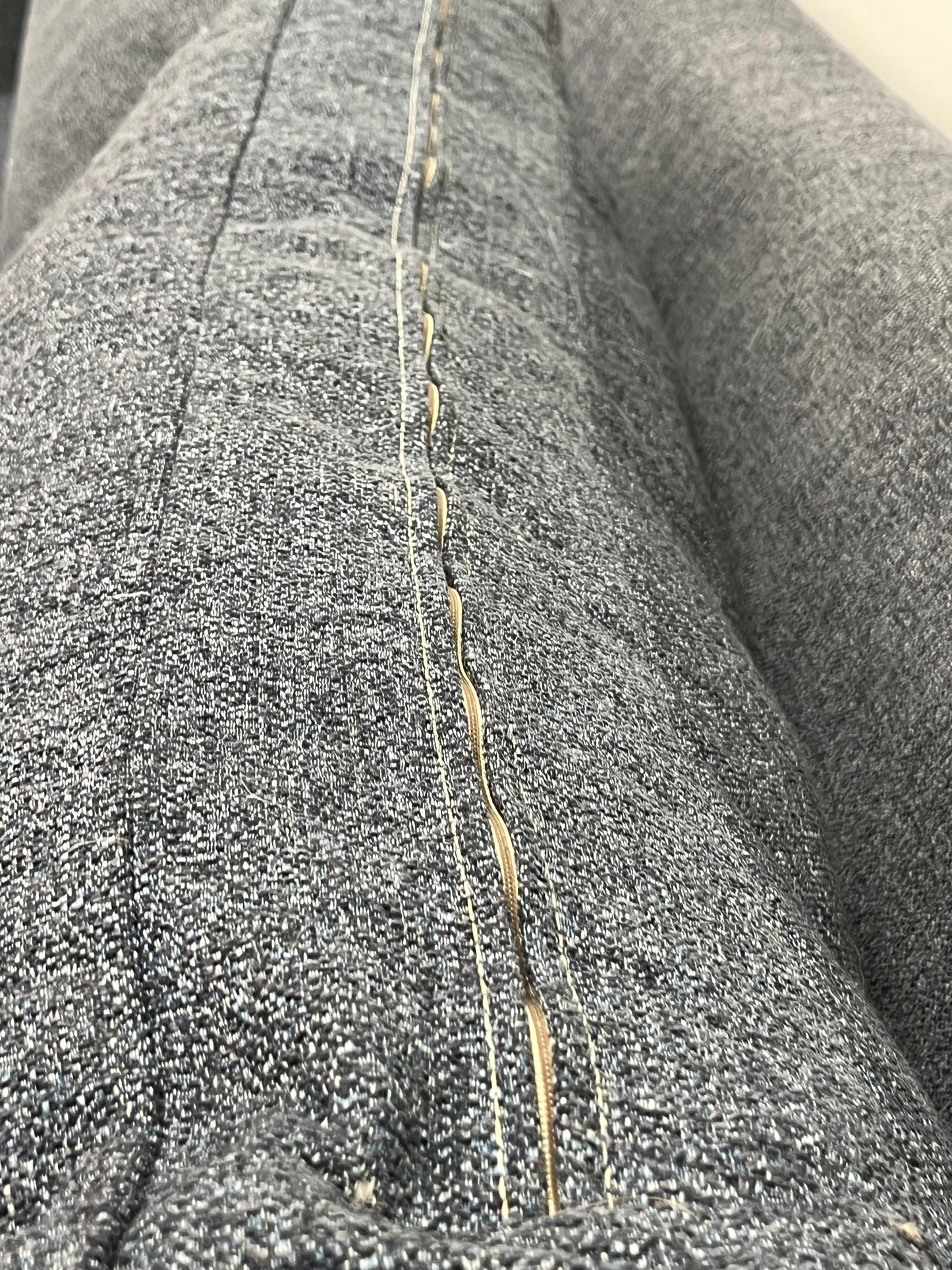 West Elm Dark Blue Linen Couch