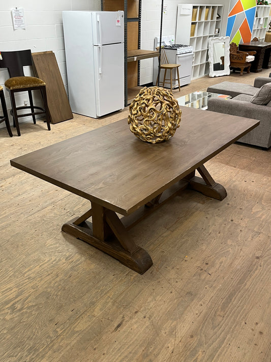 Farmhouse Style 84" Brown Dining Table