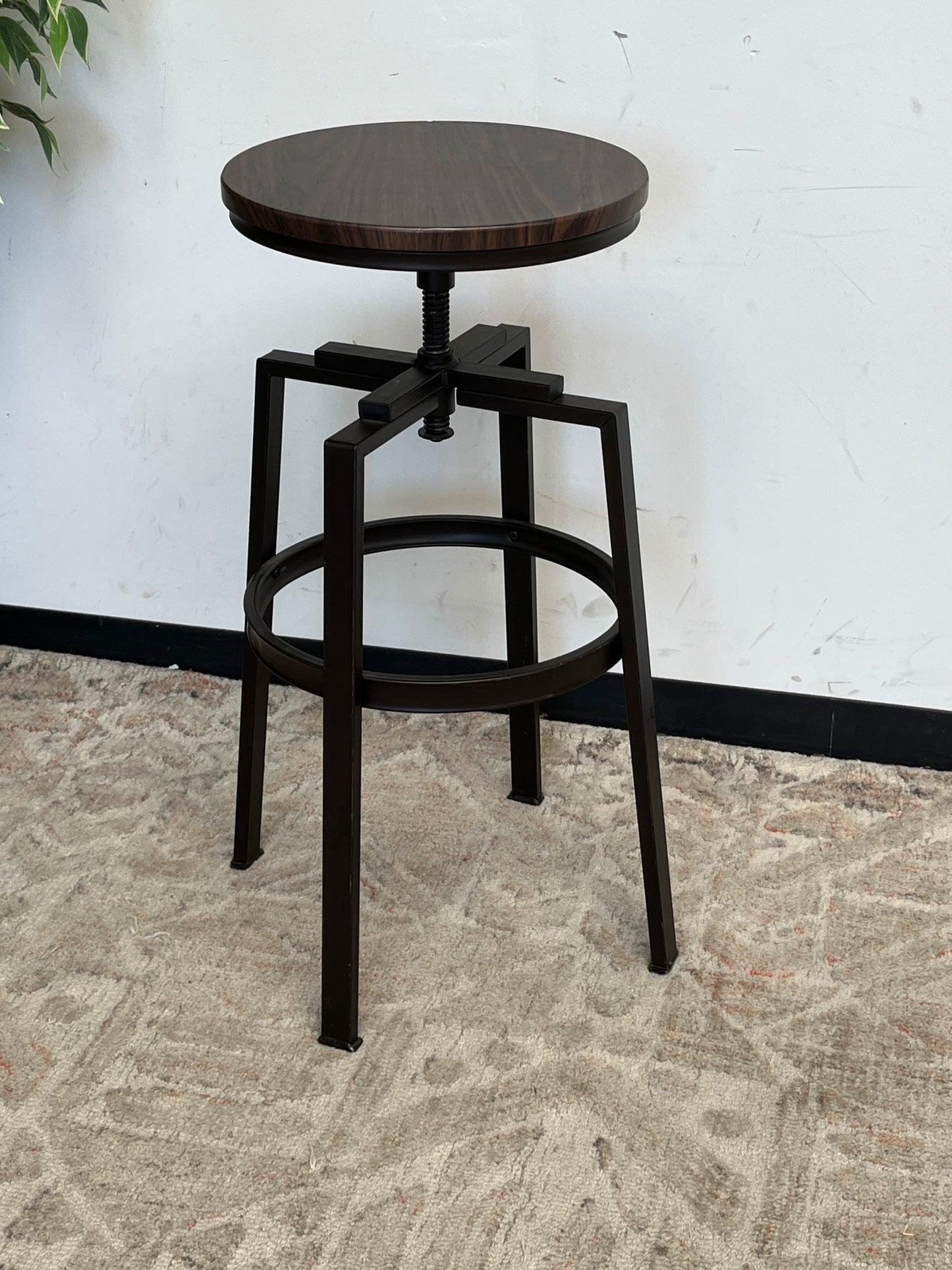 Industrial Style Metal Swivel Stool