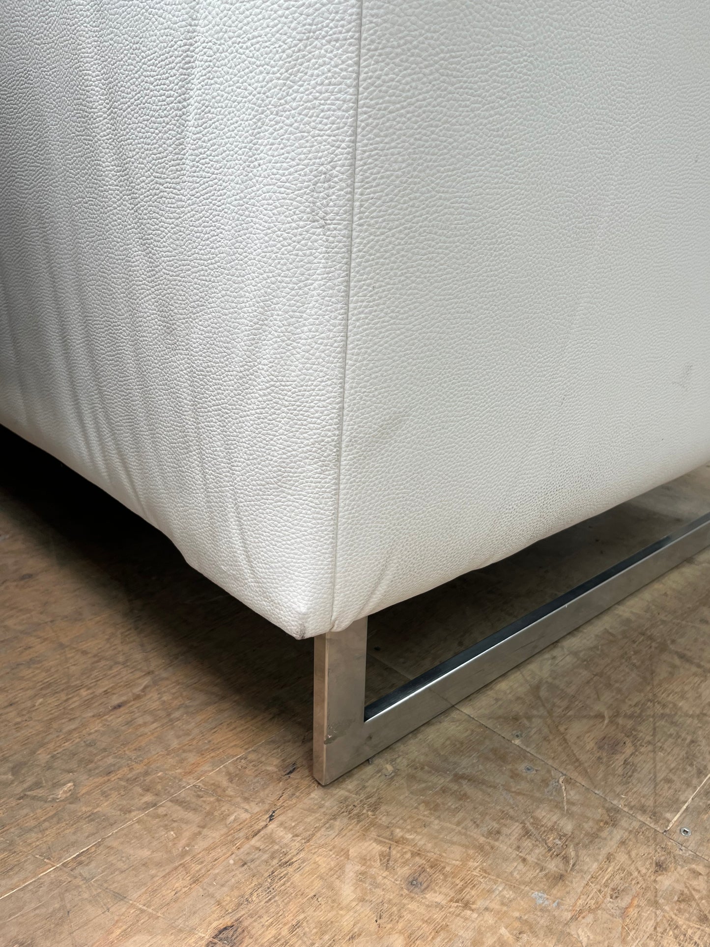 Modern Faux Leather White Sofa