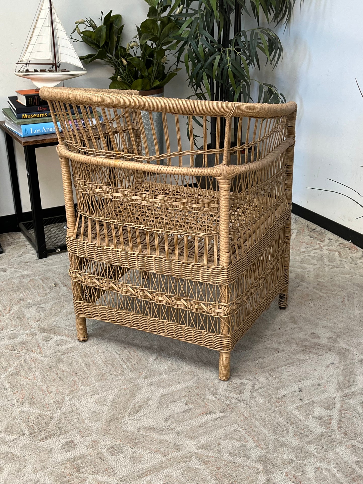 Bohemian Oval Back Poly Rattan Chair Without Cushion