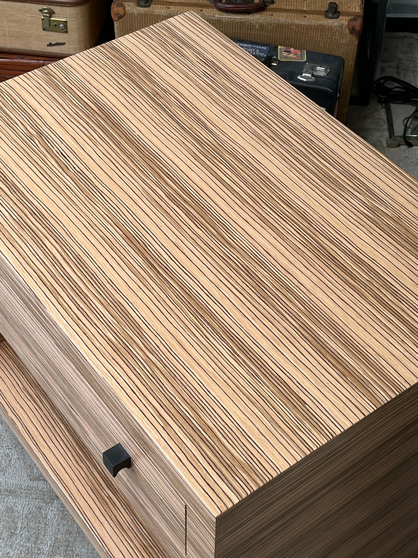 Kreiss Wooden Striped Nightstand