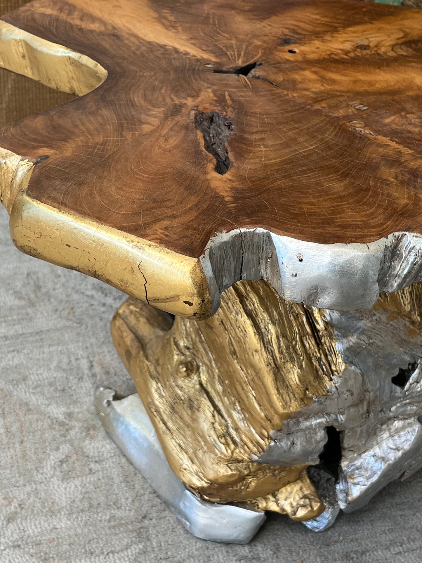 Rustic Style Solid Wood Side Table