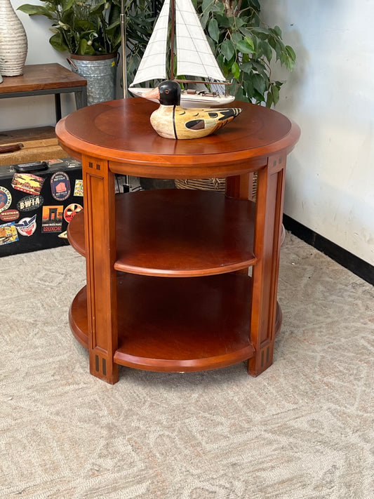 Craftsman Style 26" Oval Wooden Side Table