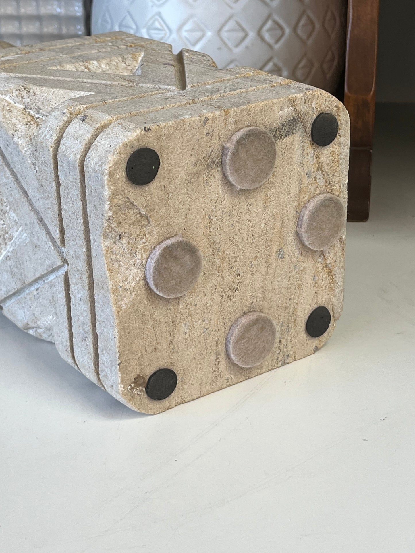 Etched Sandstone Stone 8.5" Sculpture