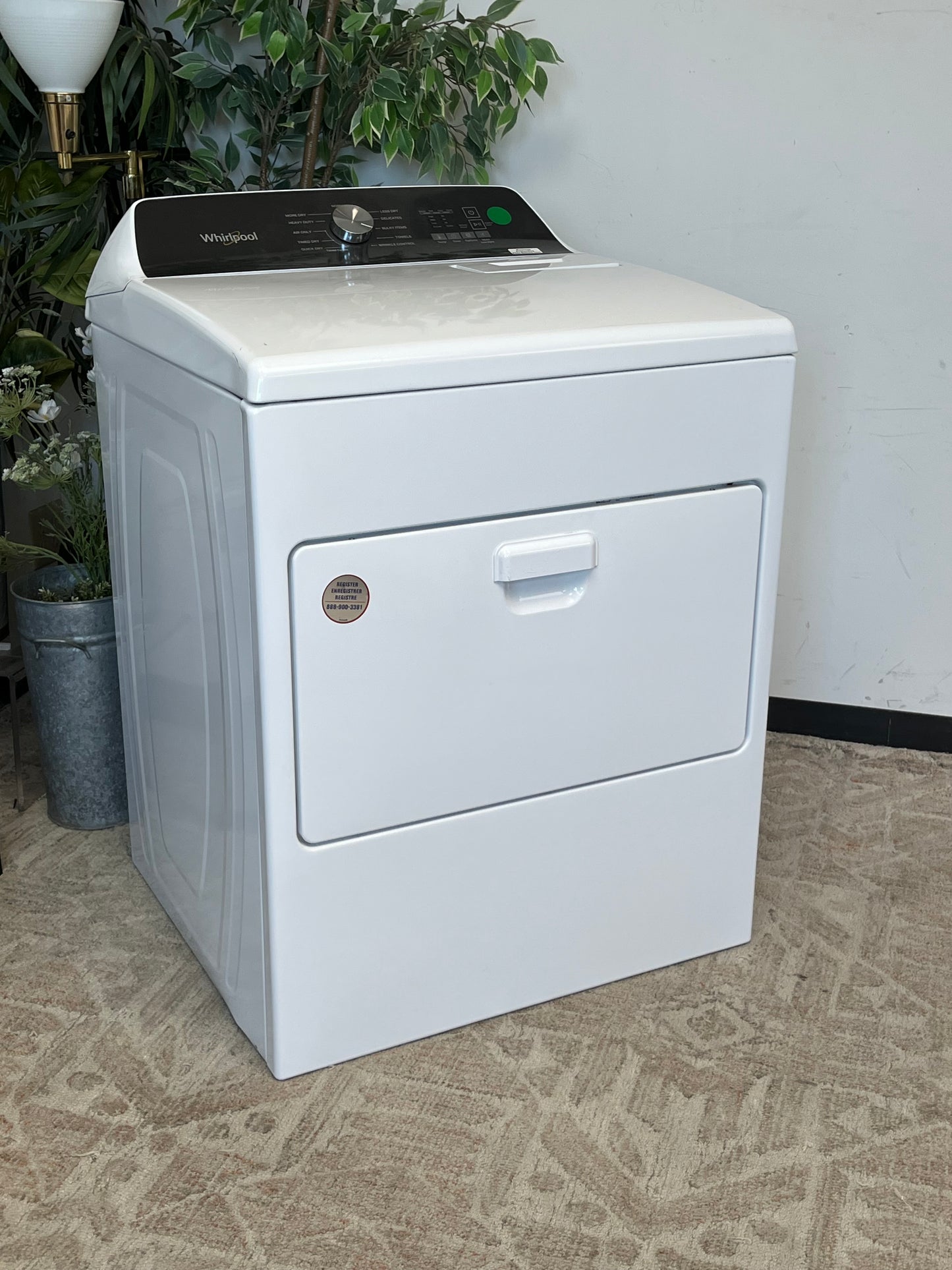 Whirlpool 7 cu. ft. White Top Load Electric Dryer Without Plug