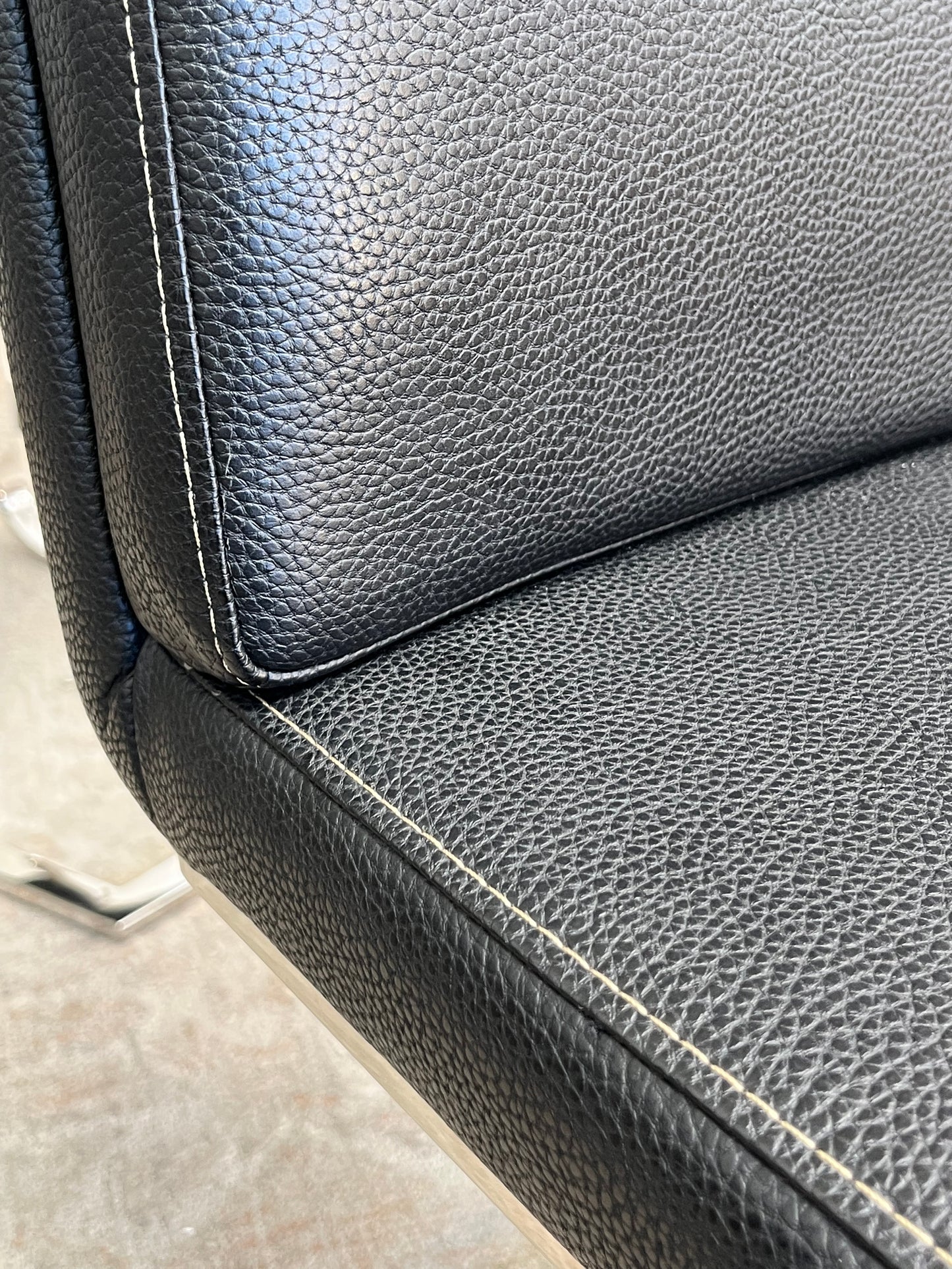 Black Faux Leather Armless Dining Chair Set of 2