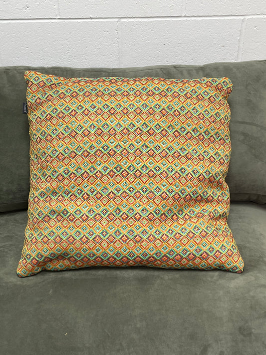 24" Orange Moroccan Style Geometric Pillow