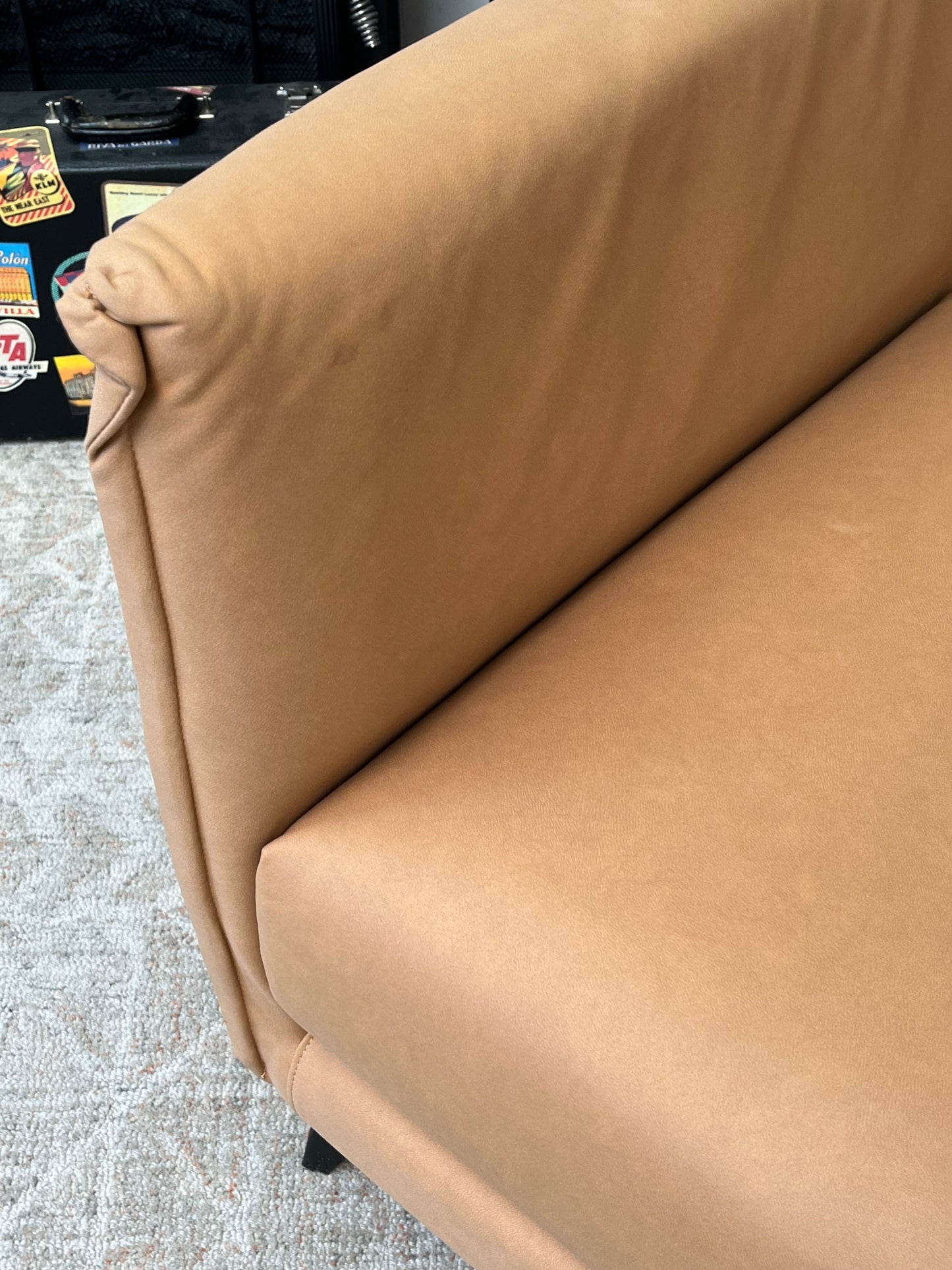 Mid-Century Style Faux Suede Modern Arm Chair