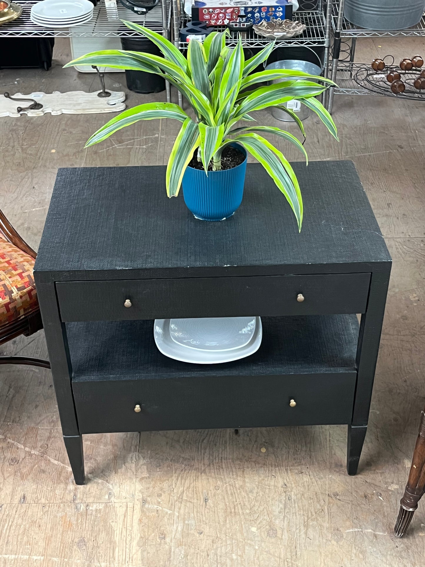 Purple Double Drawer Nightstand