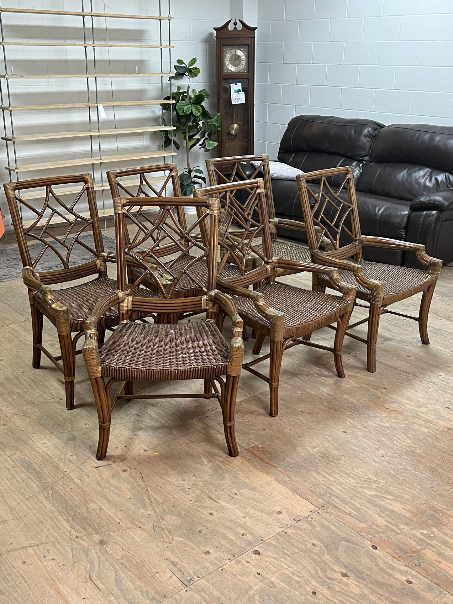 Bohemian Bamboo & Rattan Dining Chair Set Of 6
