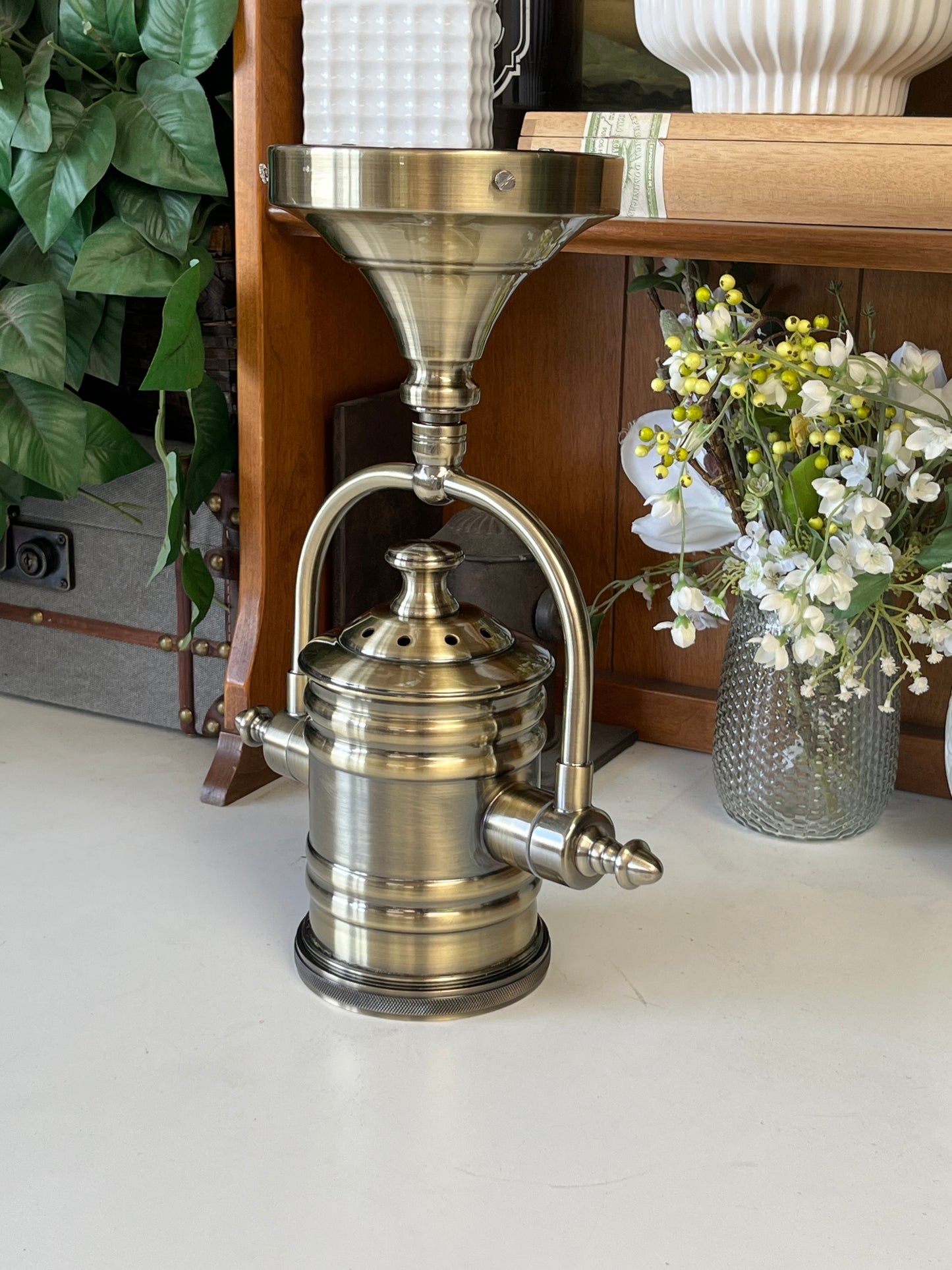 Vintage Style Brass Tone Hanging Light