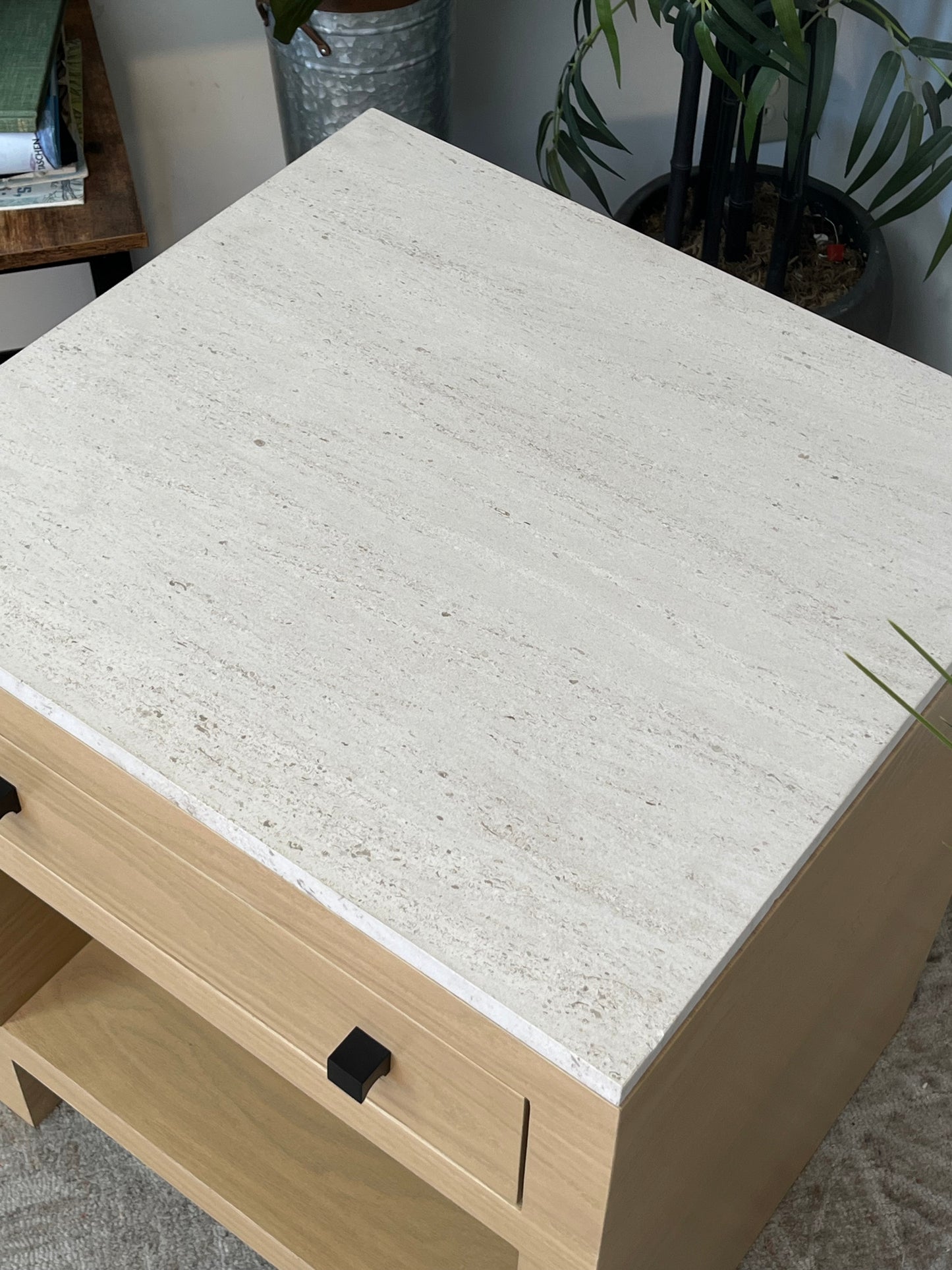 KREISS Stone Top Single Drawer Nightstand